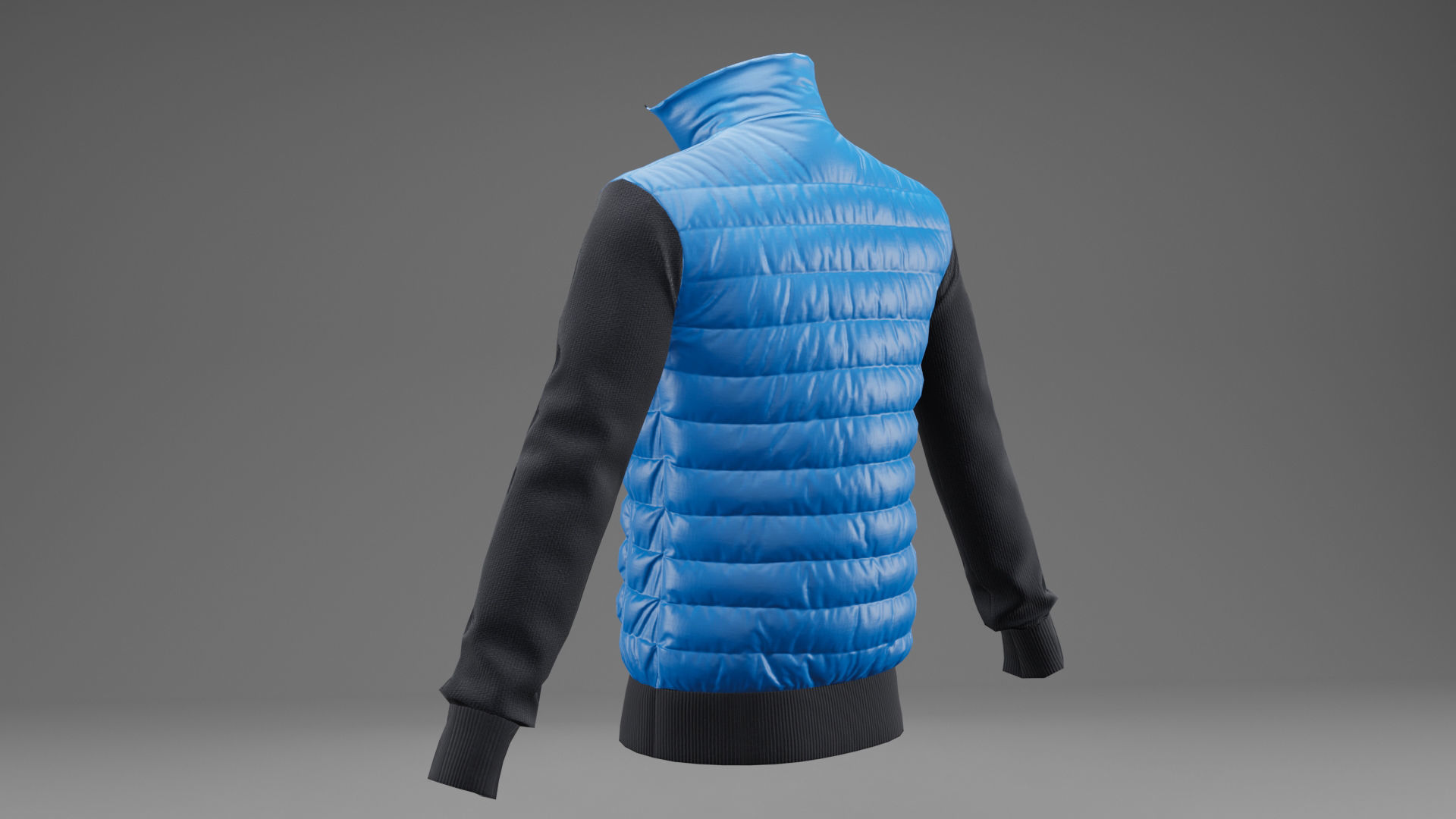 Winter jacket blue Low-poly 3D model_4