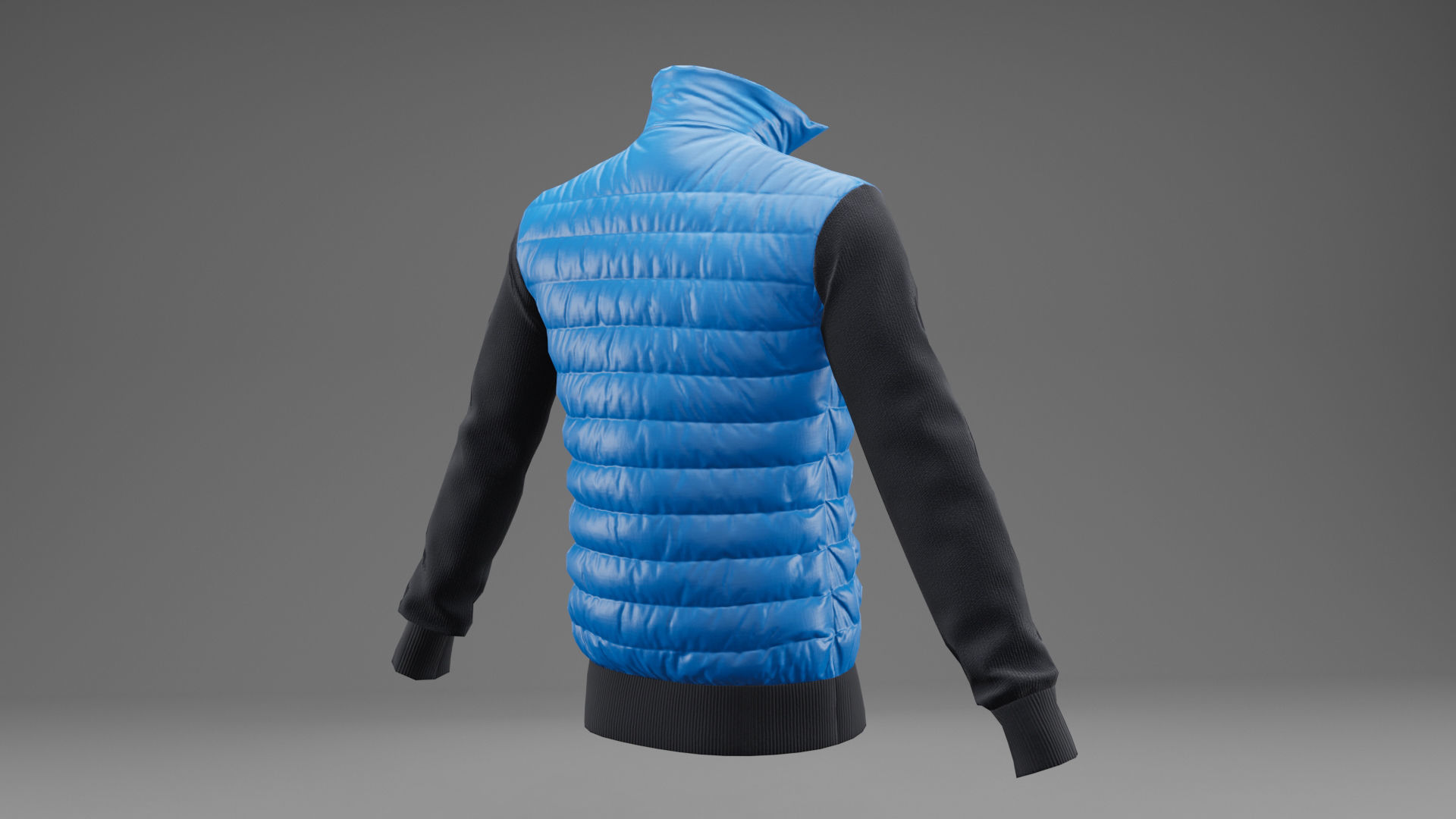 Winter jacket blue Low-poly 3D model_7