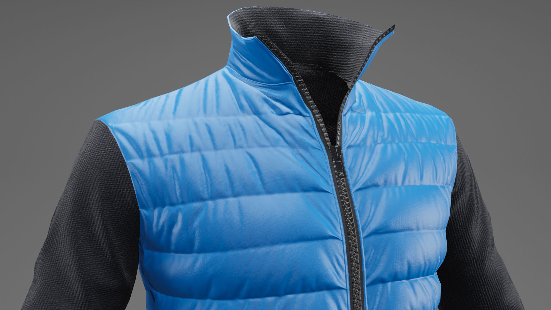 Winter jacket blue Low-poly 3D model_27