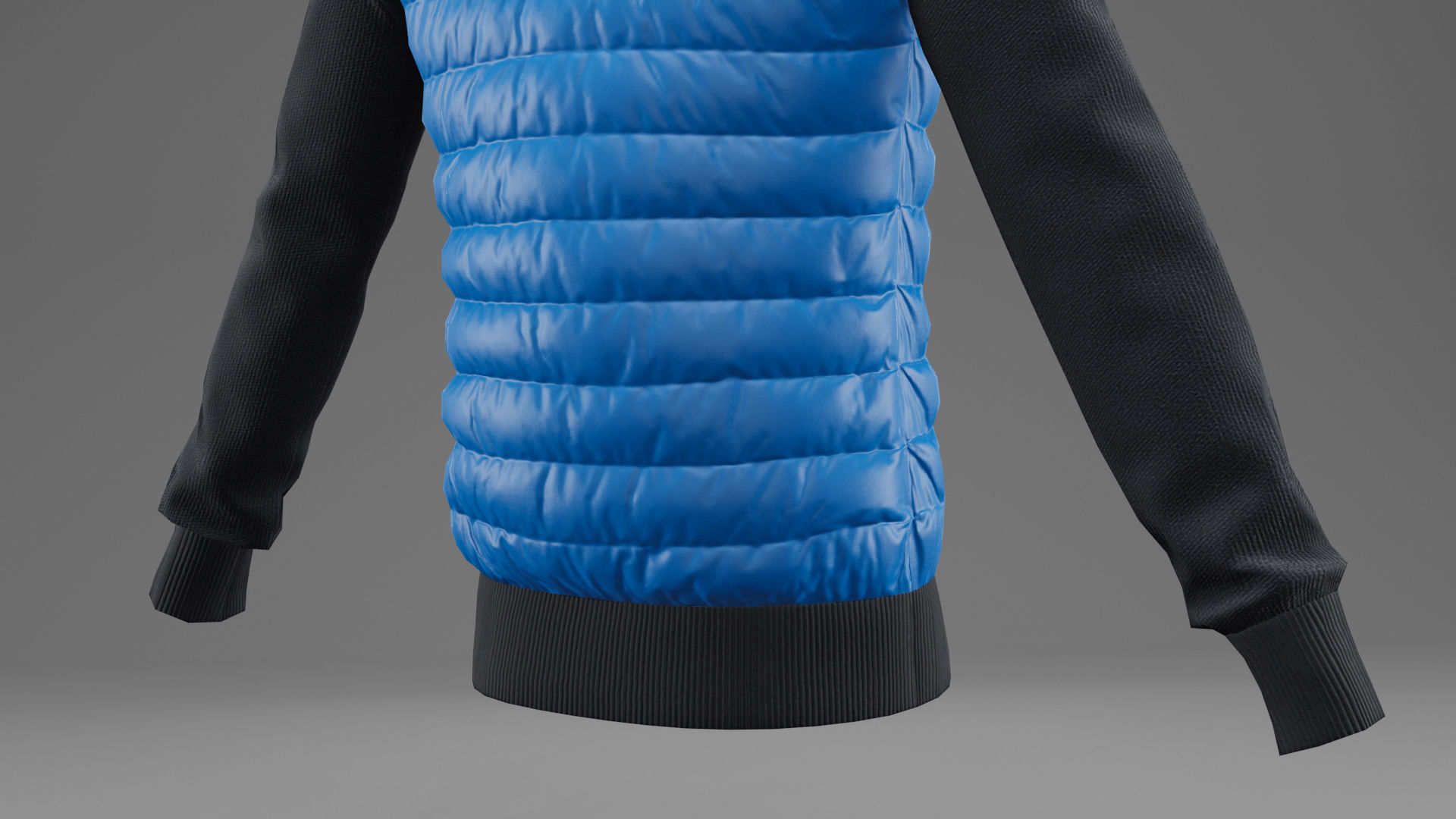 Winter jacket blue Low-poly 3D model_15