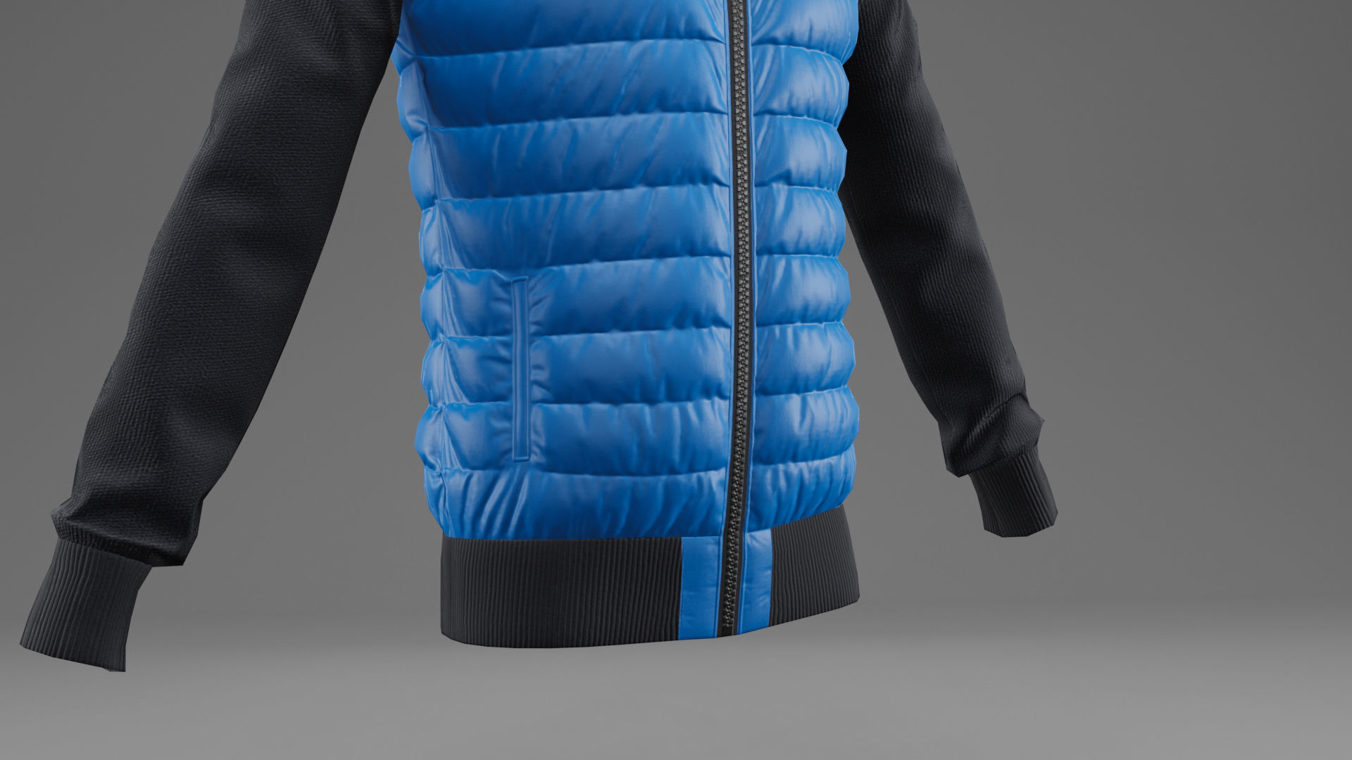 Winter jacket blue Low-poly 3D model_16