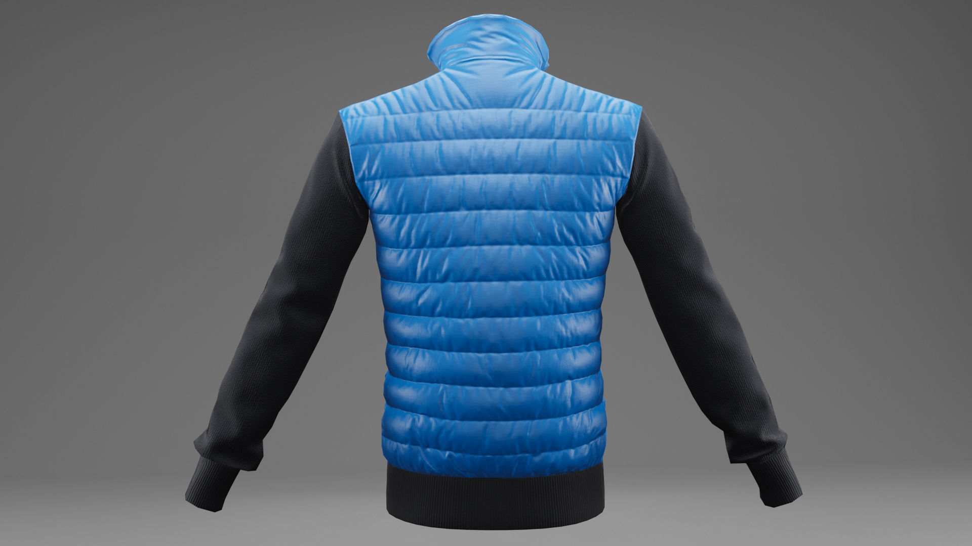Winter jacket blue Low-poly 3D model_6