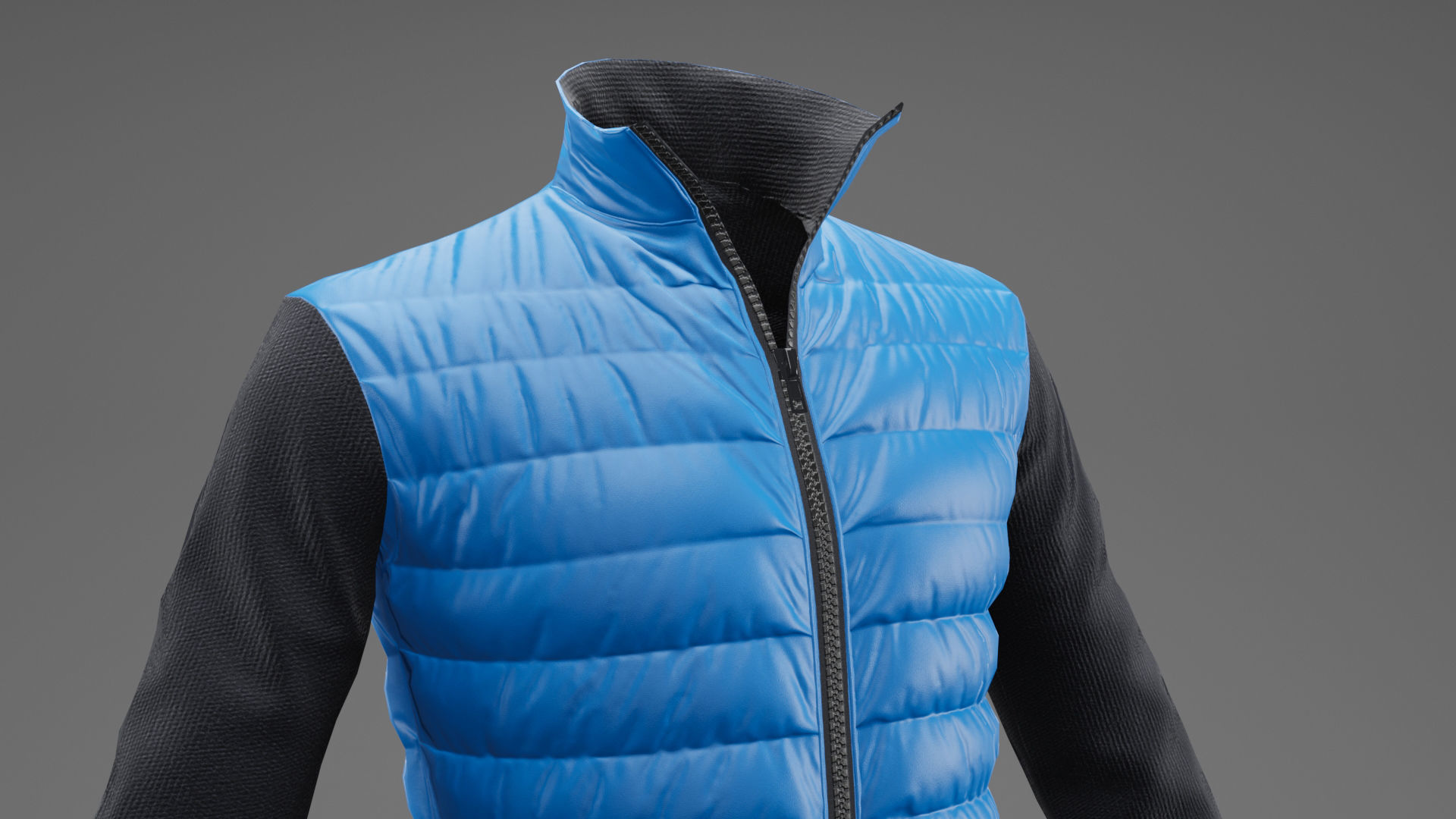 Winter jacket blue Low-poly 3D model_25