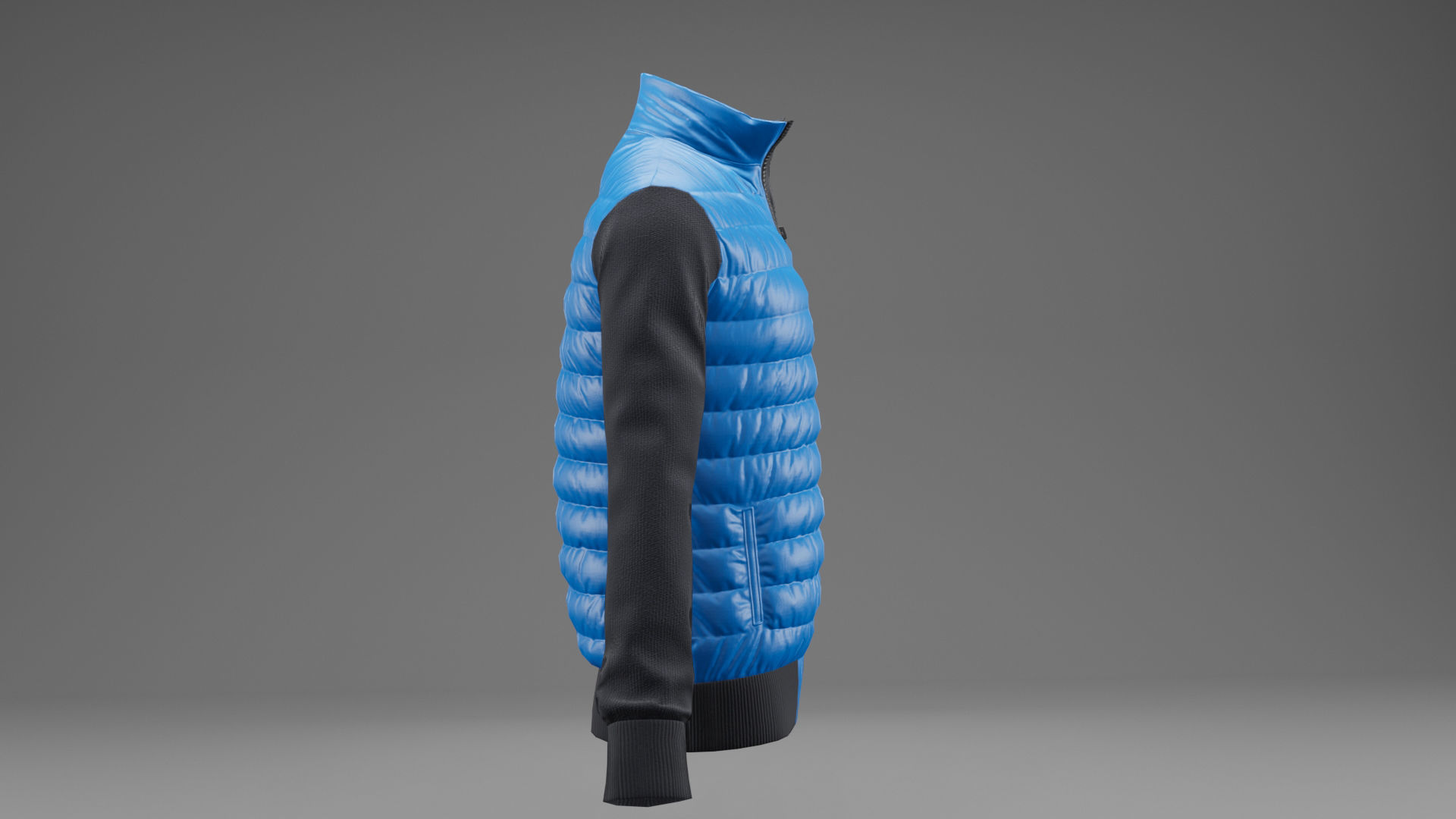 Winter jacket blue Low-poly 3D model_9