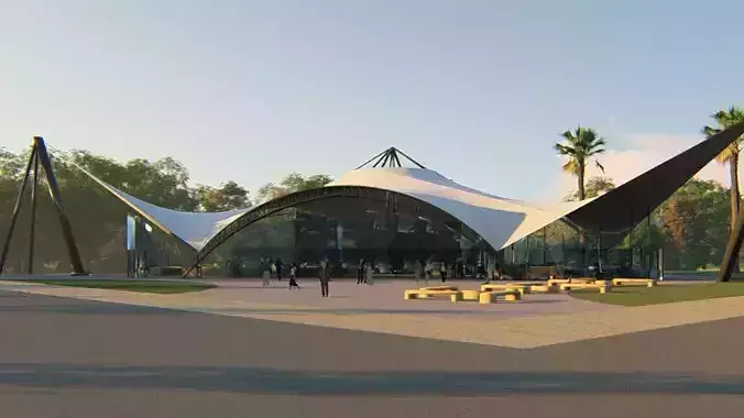 Market center in nature