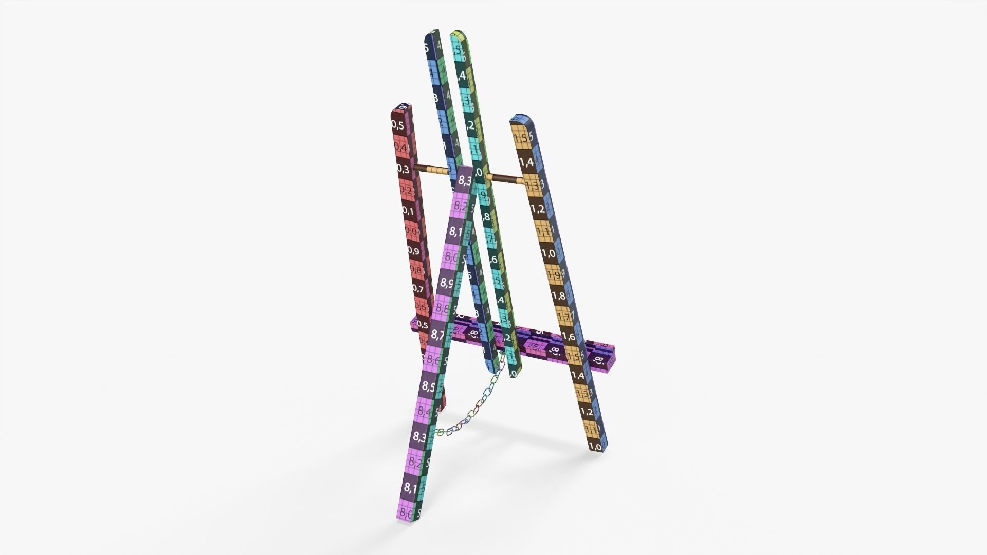 Easel wooden 3D model_9