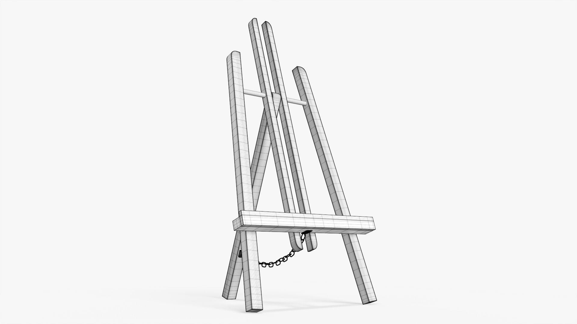 Easel wooden 3D model_10