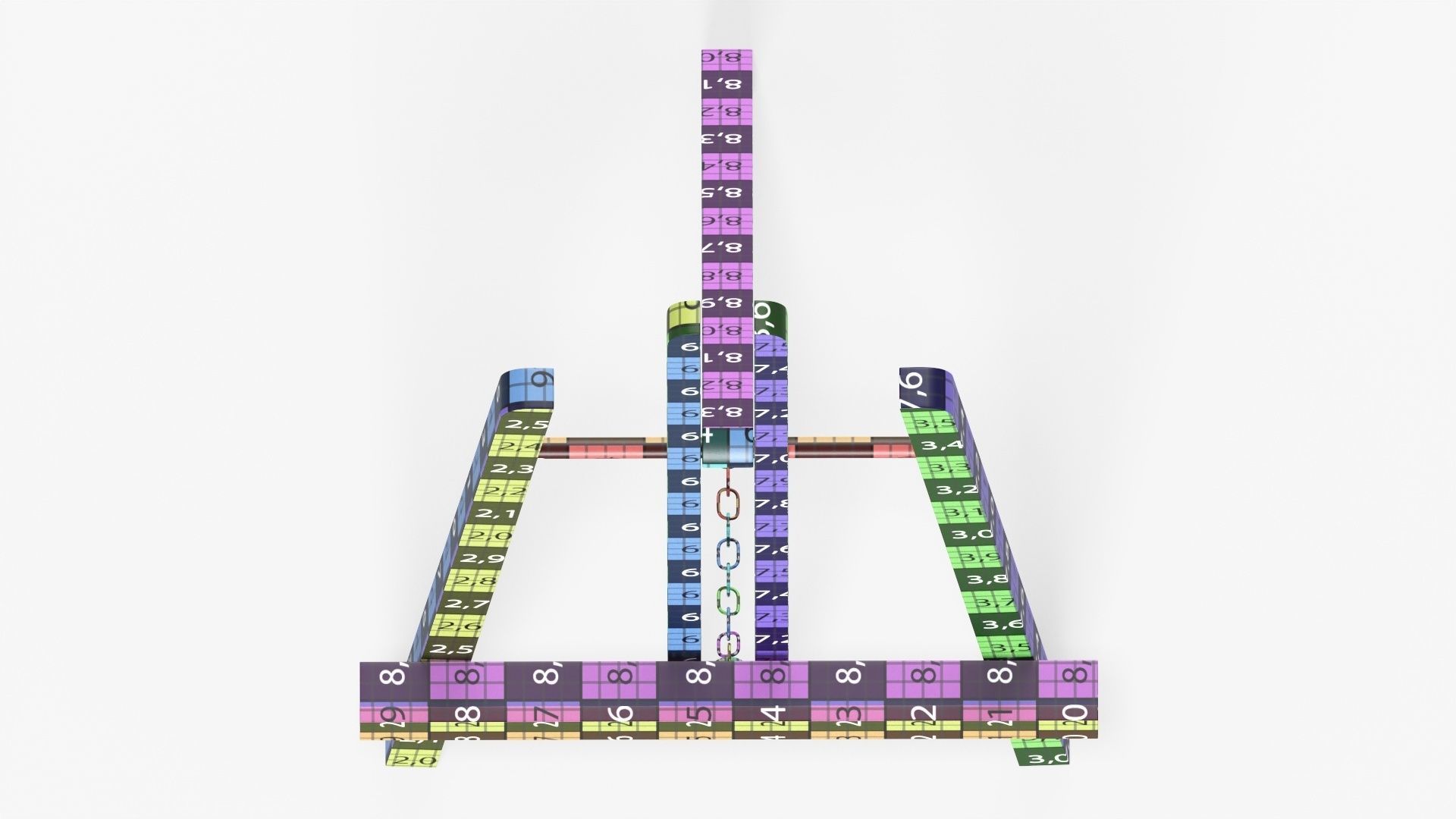 Easel wooden 3D model_17