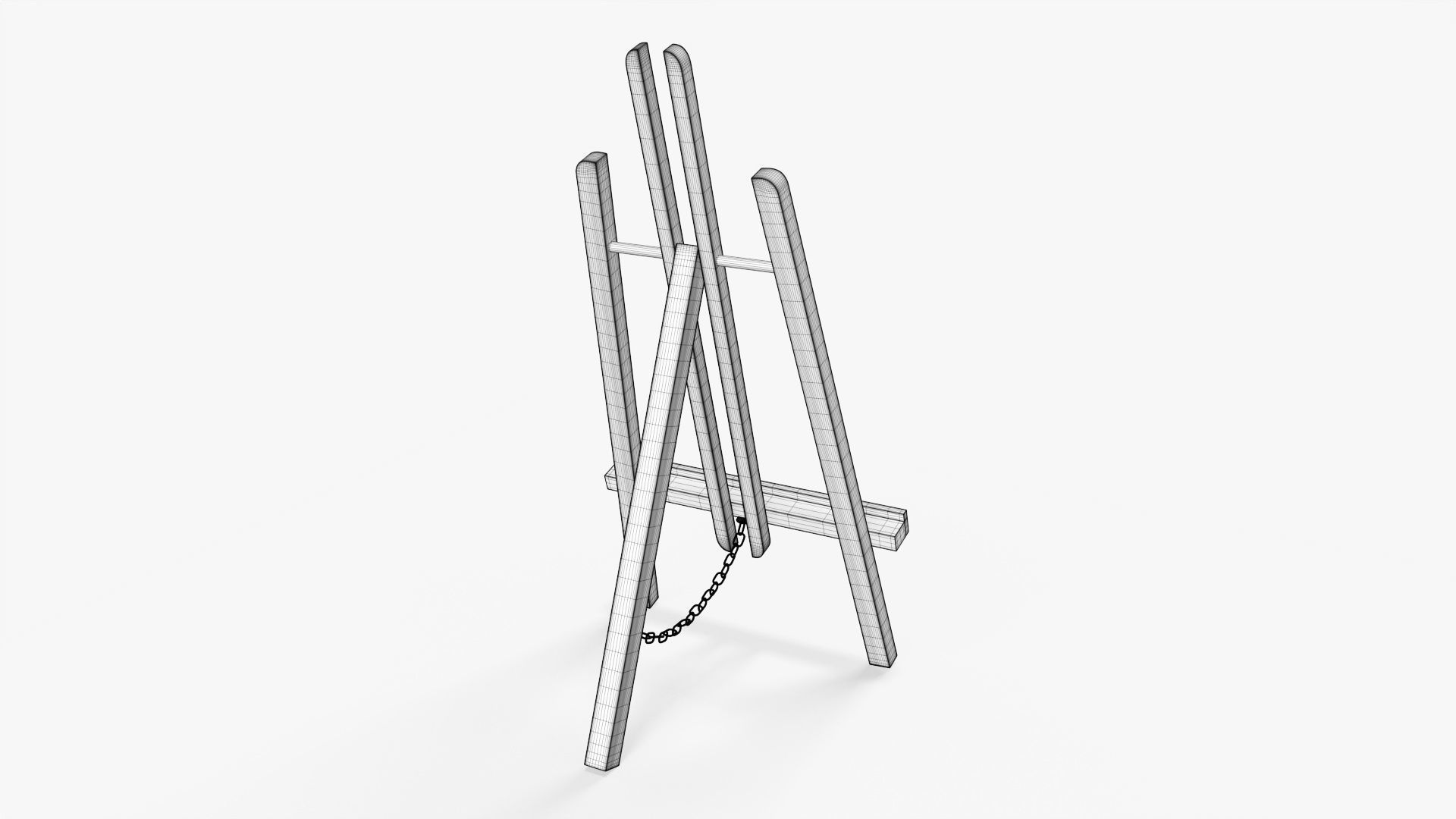 Easel wooden 3D model_8