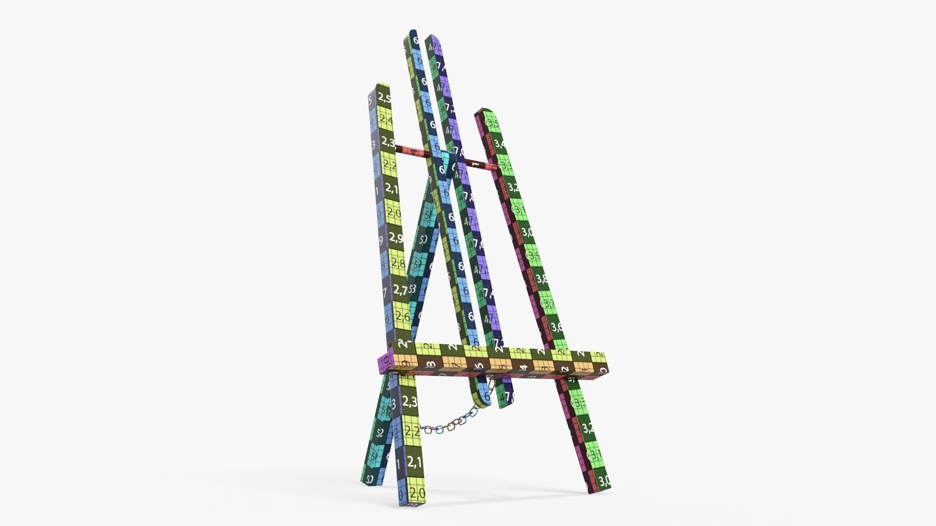 Easel wooden 3D model_11