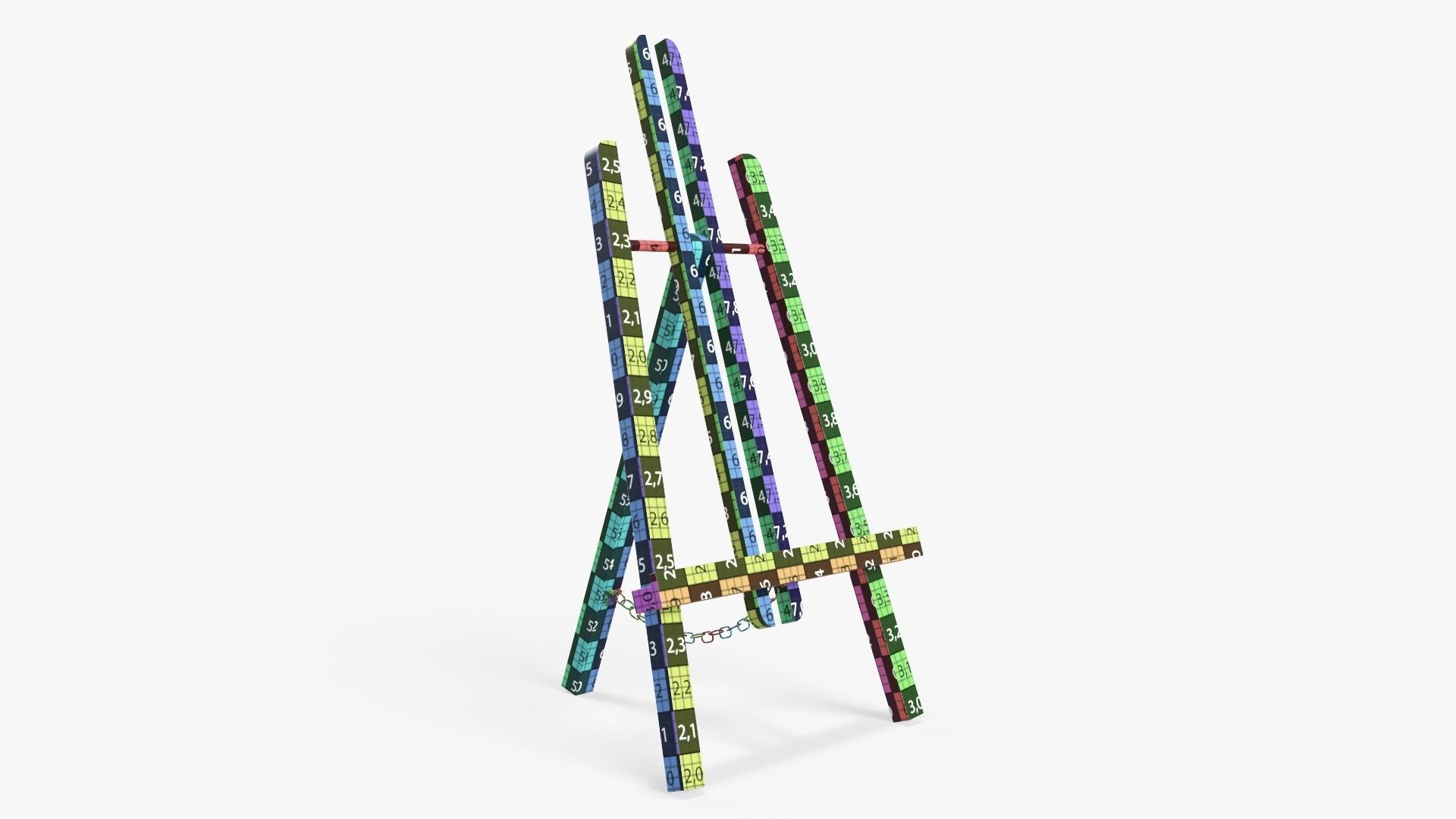 Easel wooden 3D model_7