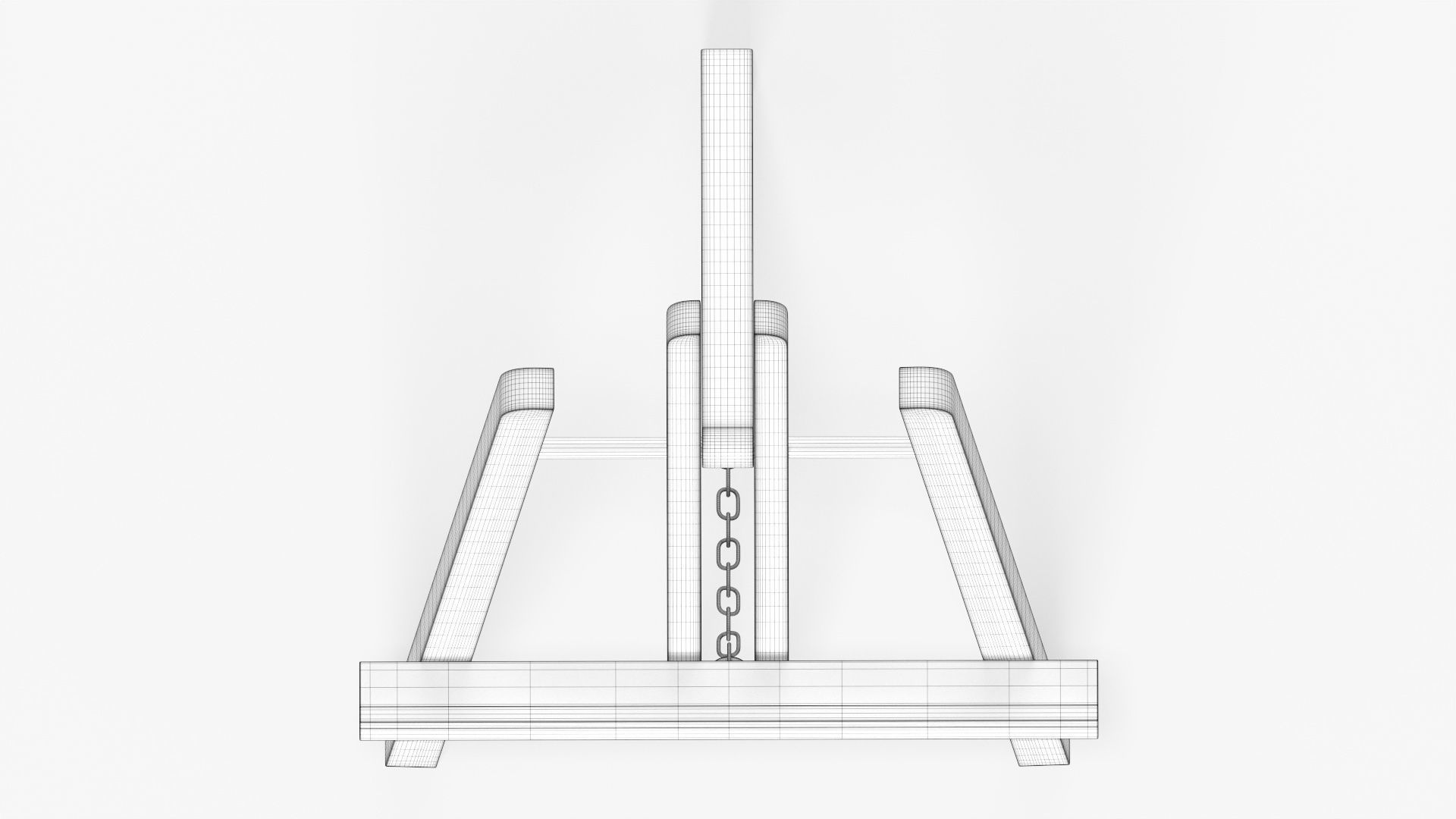 Easel wooden 3D model_16