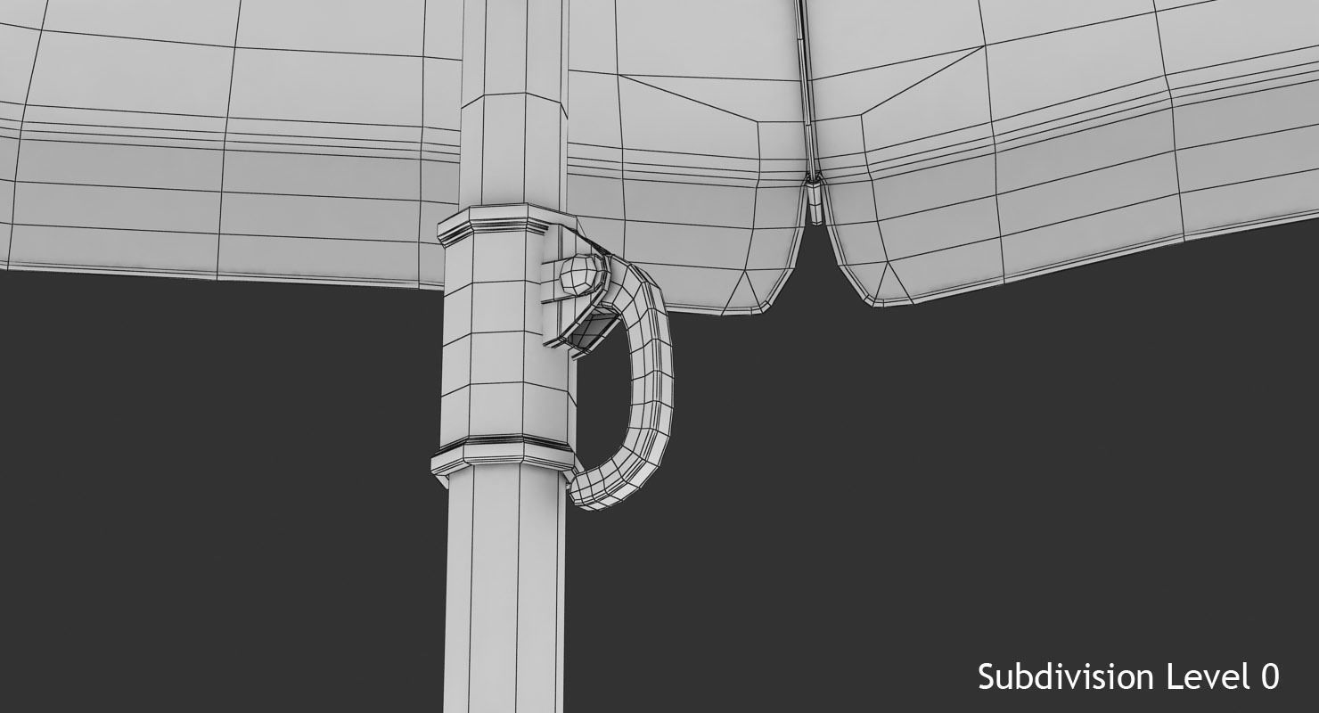 Beach Umbrella Low-poly 3D model_16