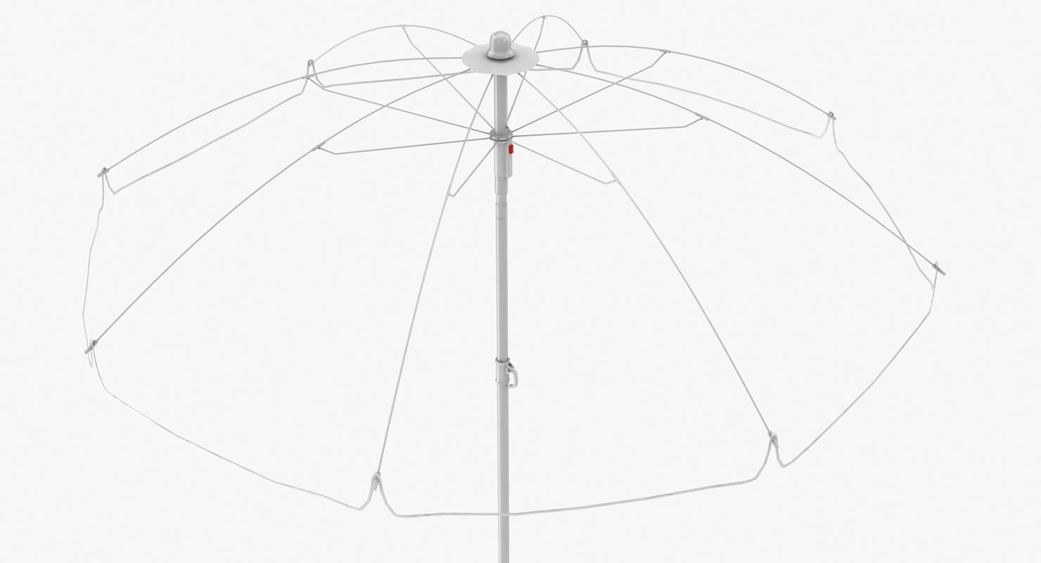 Beach Umbrella Low-poly 3D model_8