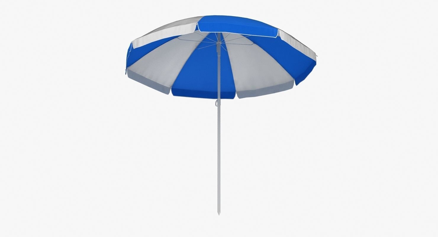 Beach Umbrella Low-poly 3D model_3