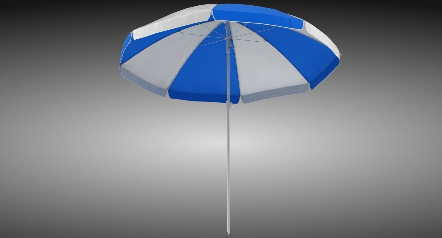 Beach Umbrella Low-poly 3D model_2