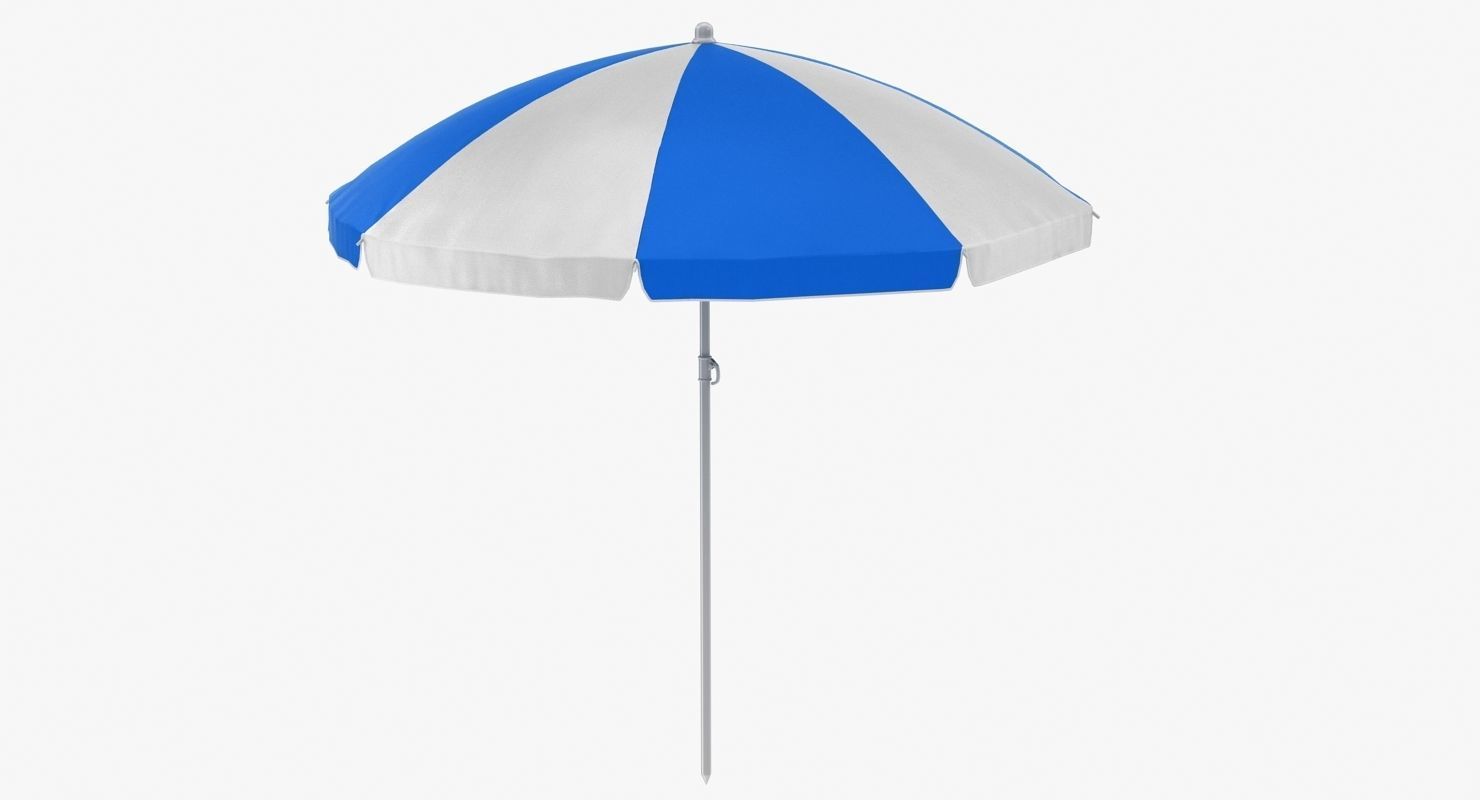 Beach Umbrella Low-poly 3D model_6