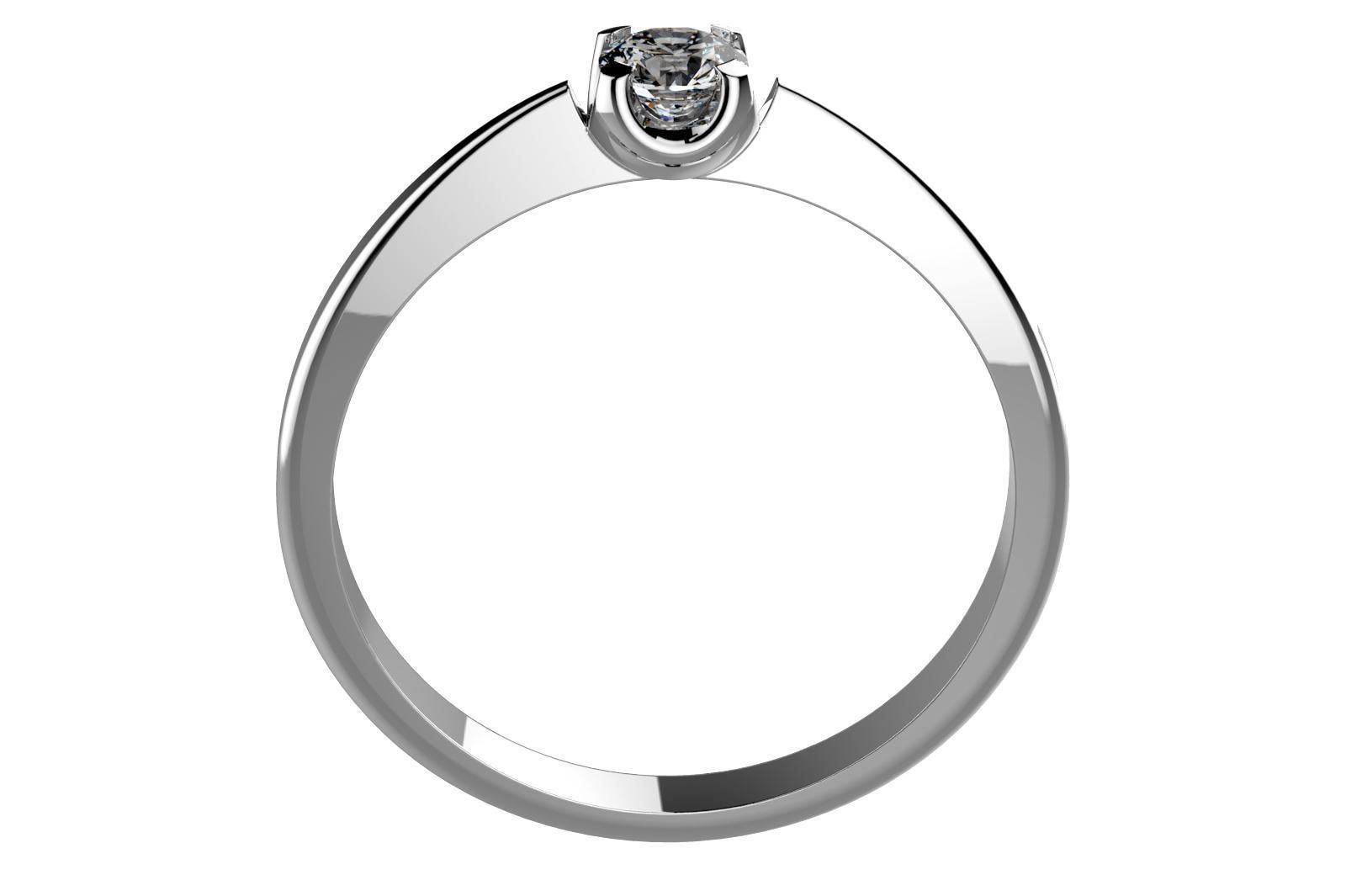 ZP008 solitaire diamond ring gold 3D print model_2