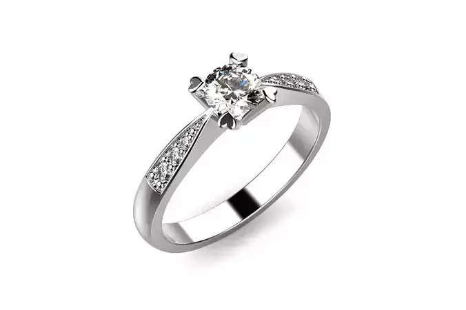 ZP009 solitaire diamond engagement ring