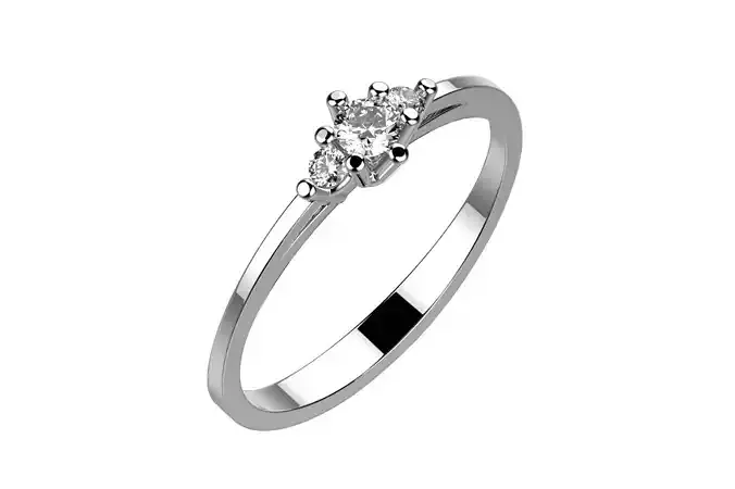 ZP010 three stone diamond ring gold