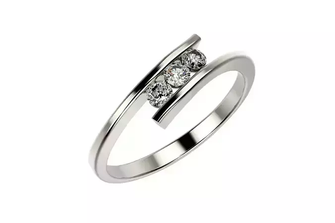 ZP015 rose gold ring with two diamonds