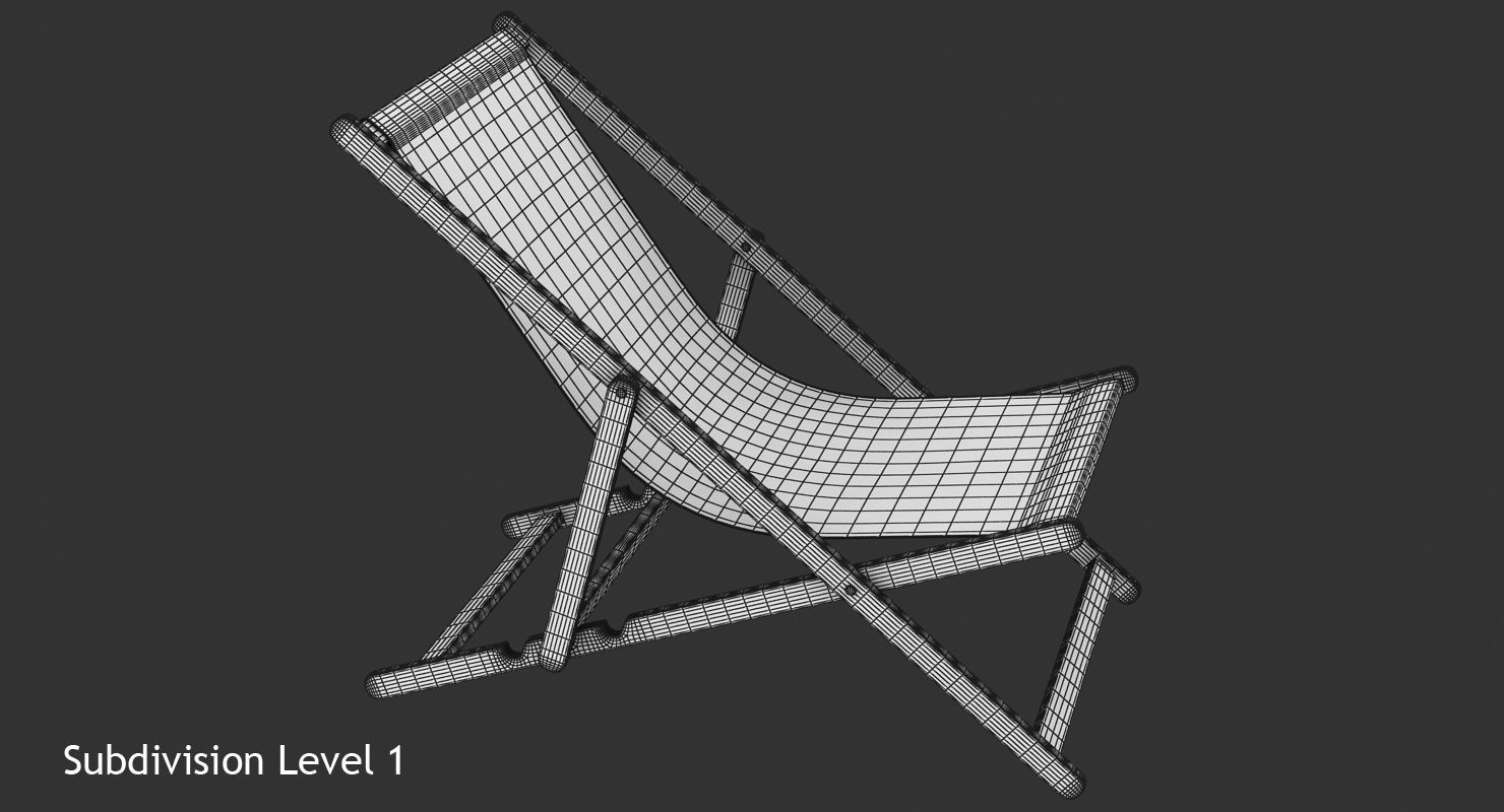 Beach Chair Low-poly 3D model_10