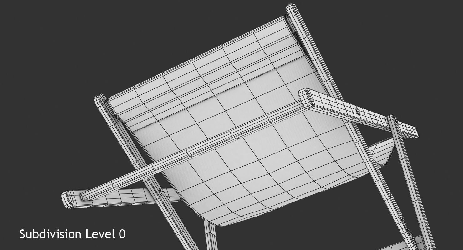 Beach Chair Low-poly 3D model_13