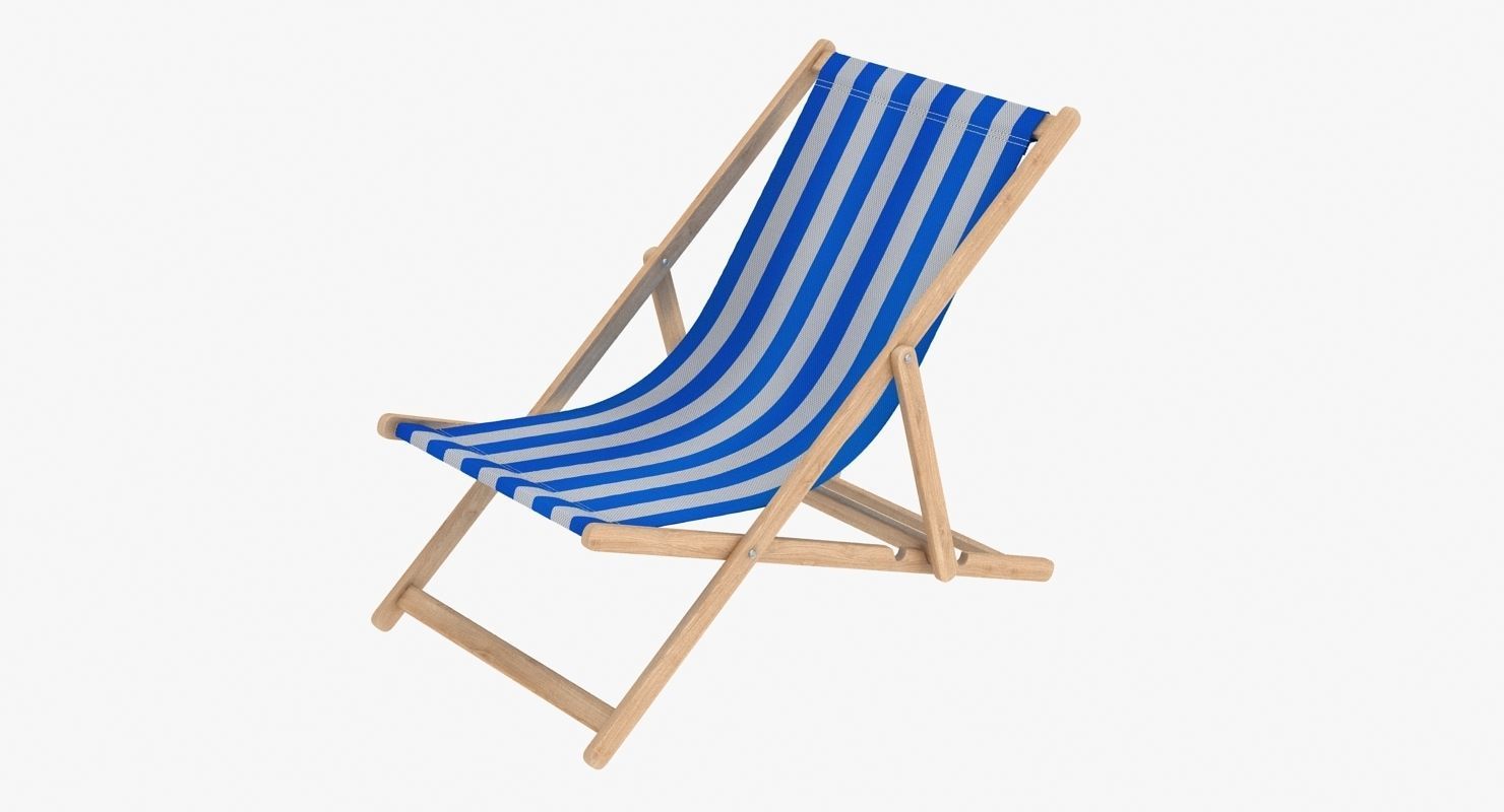 Beach Chair Low-poly 3D model_3