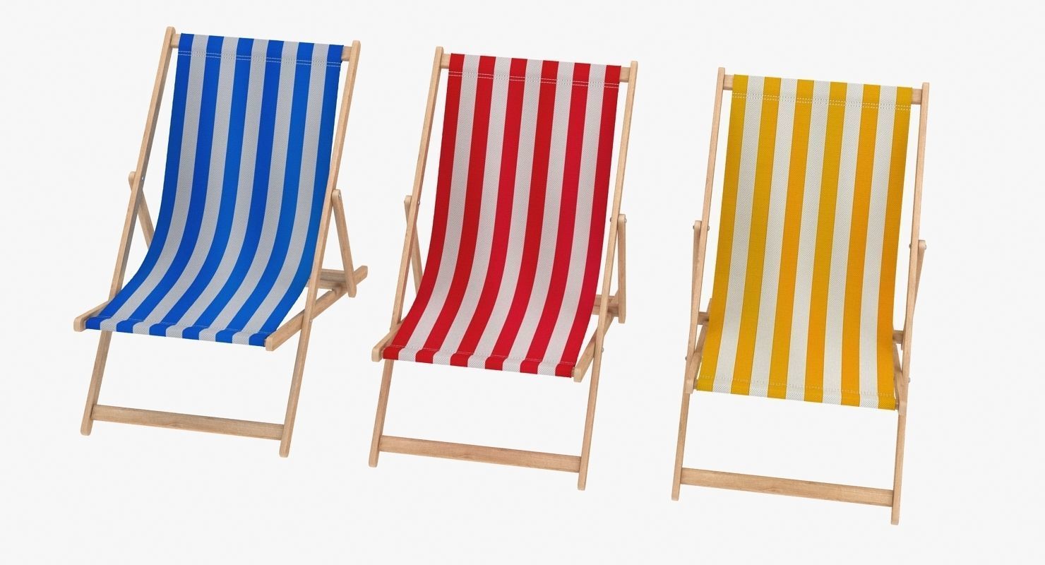 Beach Chair Low-poly 3D model_8