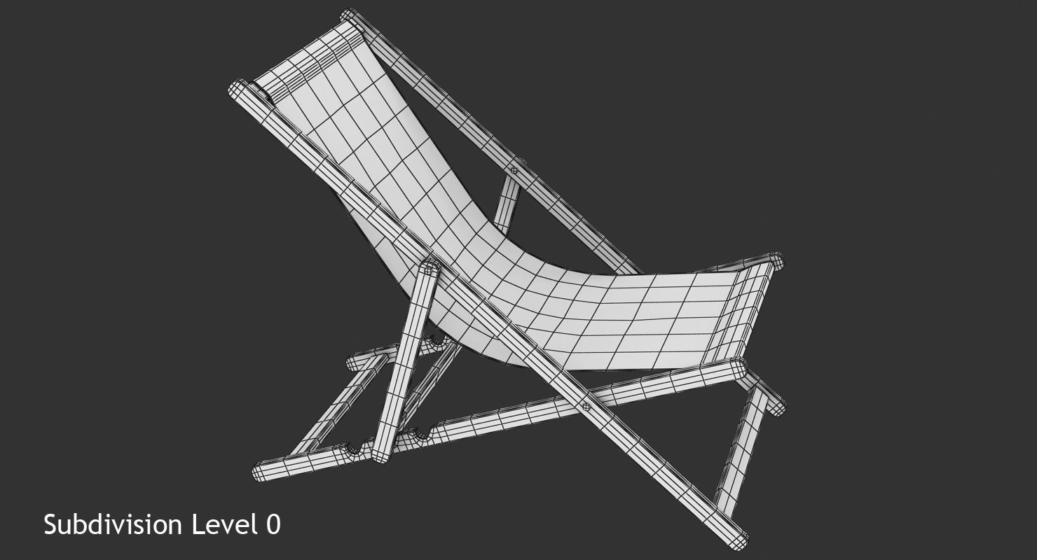 Beach Chair Low-poly 3D model_9