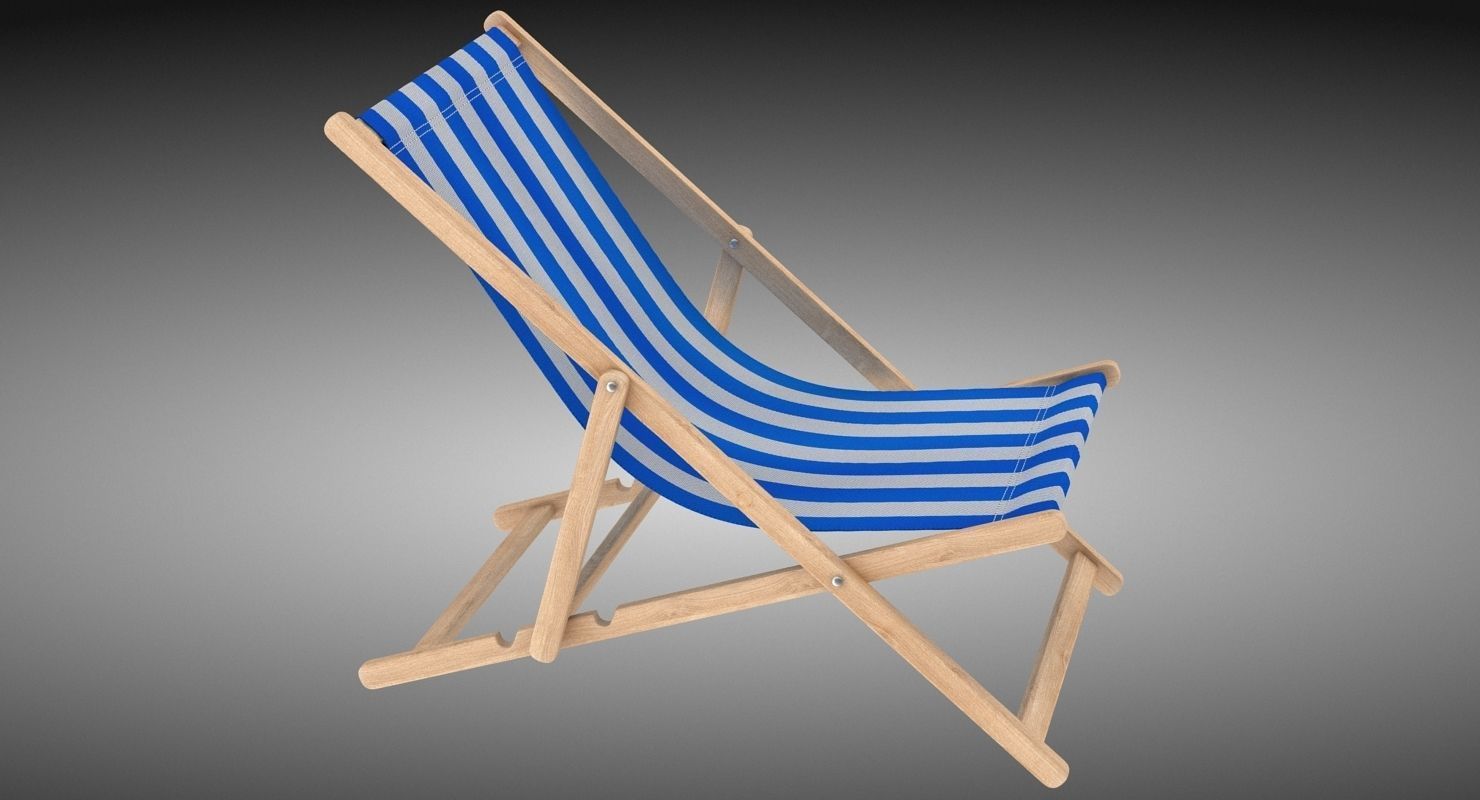 Beach Chair Low-poly 3D model_2