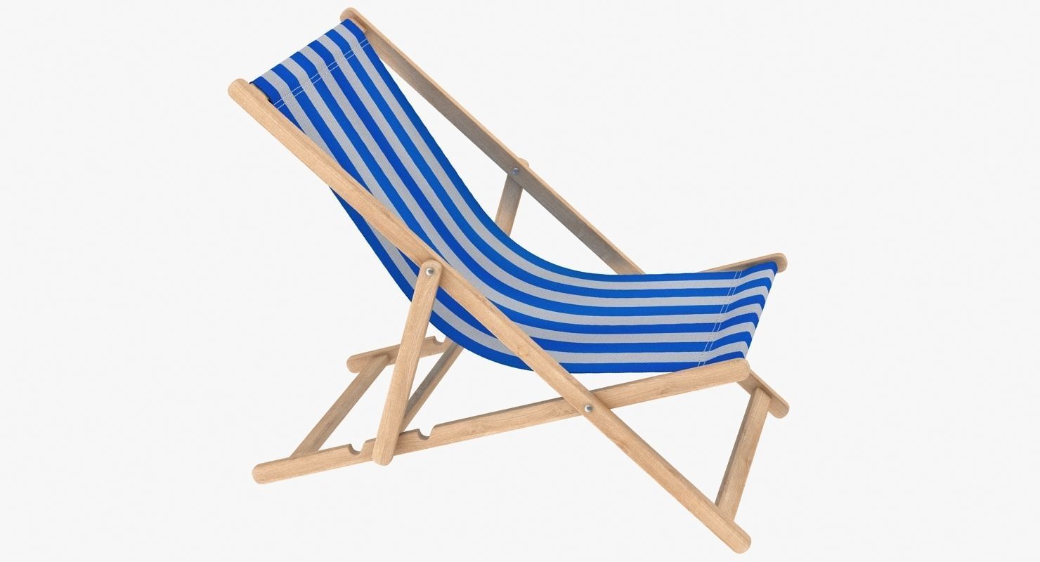 Beach Chair Low-poly 3D model_0