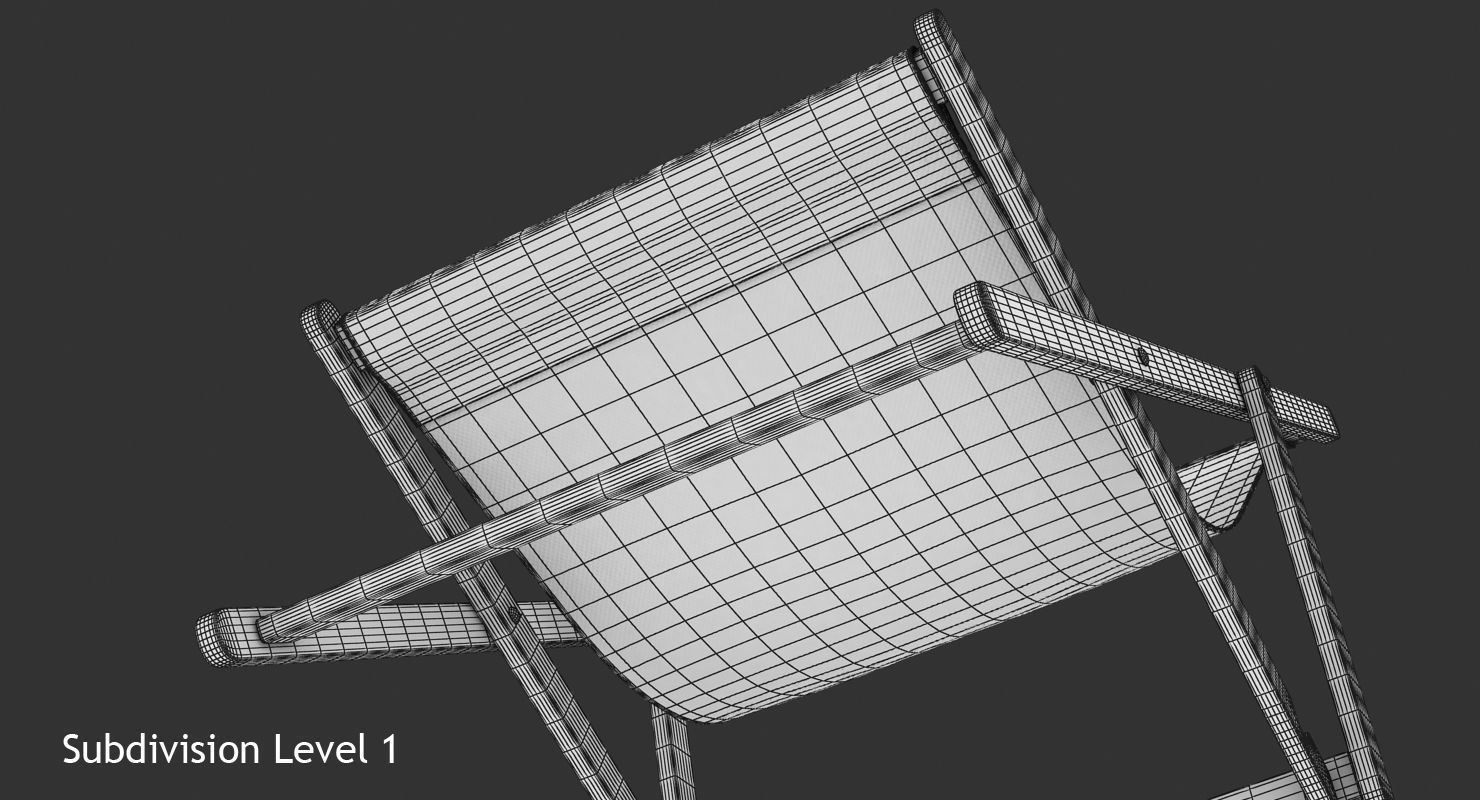 Beach Chair Low-poly 3D model_14