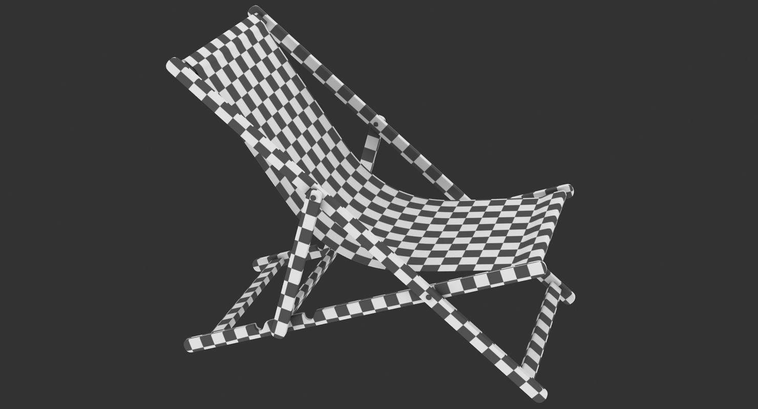 Beach Chair Low-poly 3D model_15