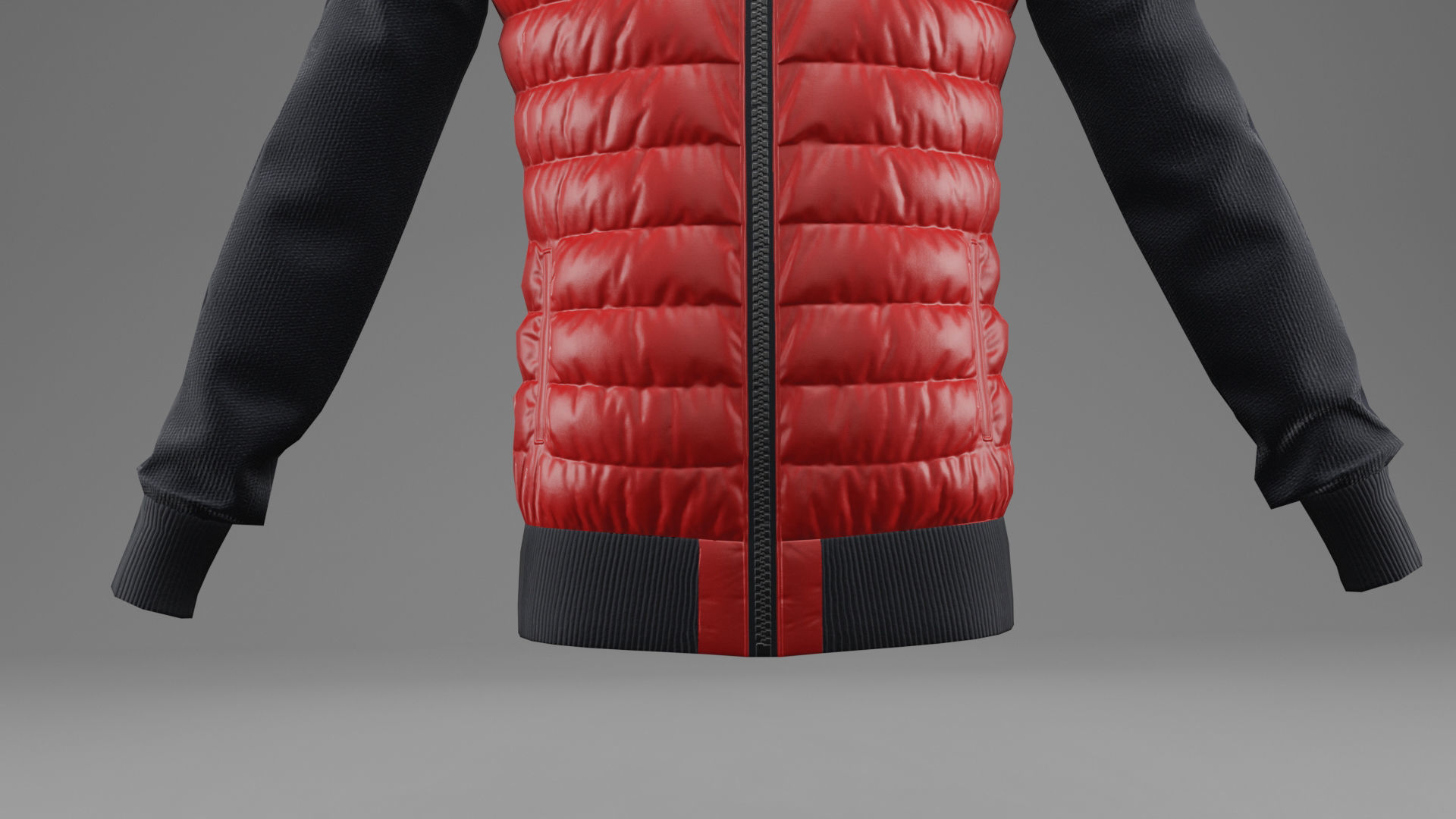 Winter jacket Red Low-poly 3D model_12
