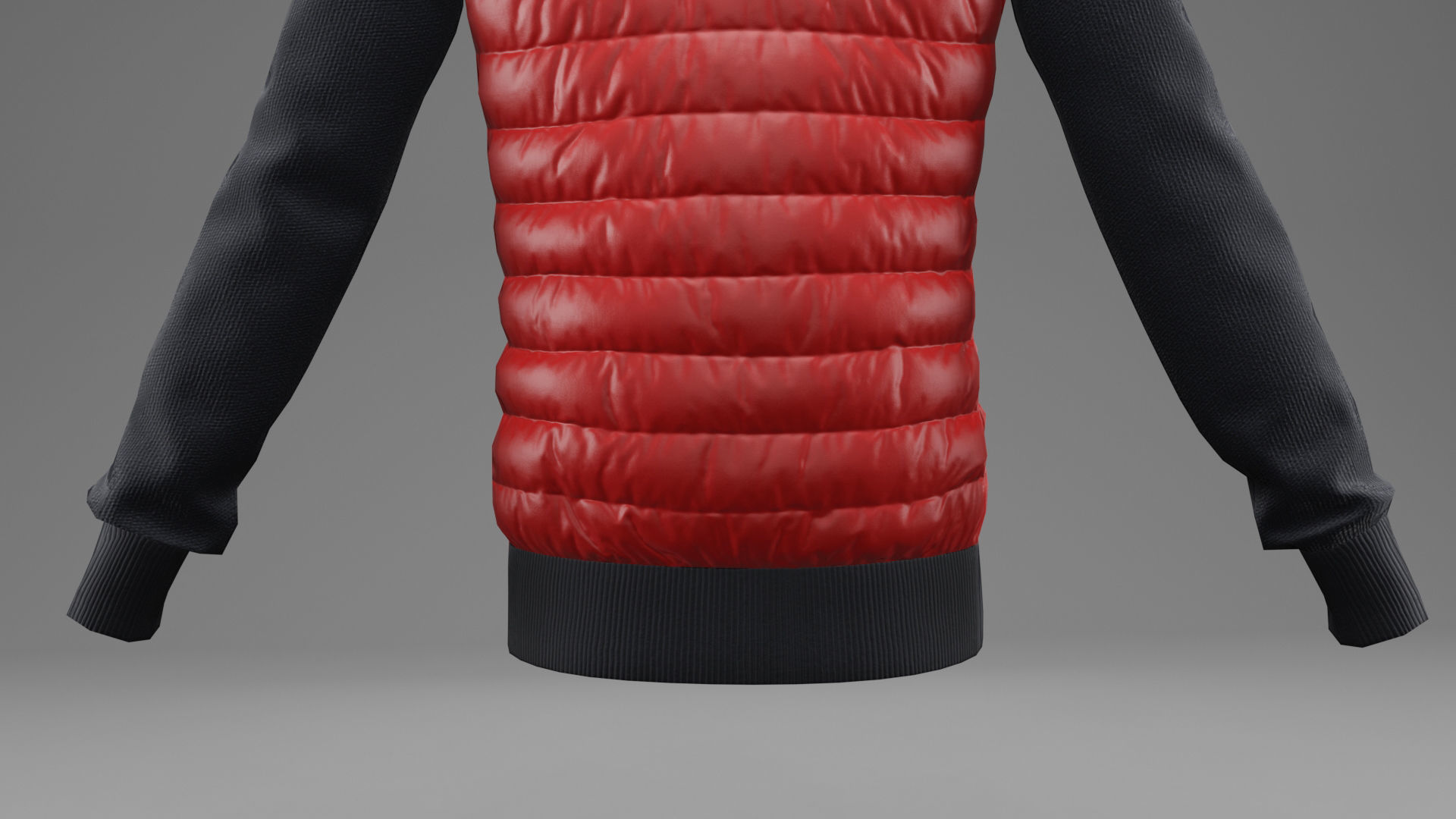 Winter jacket Red Low-poly 3D model_14