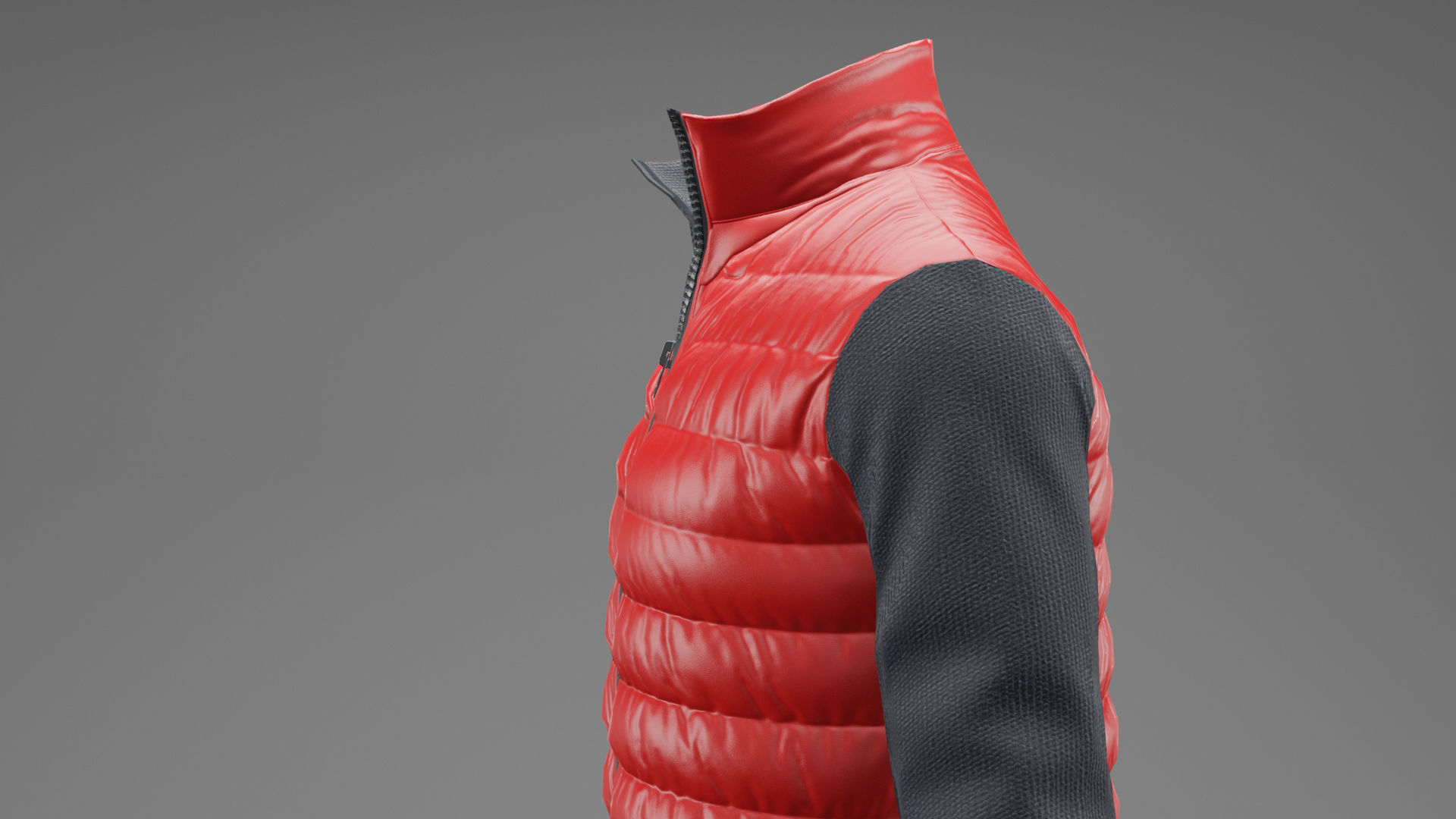 Winter jacket Red Low-poly 3D model_19