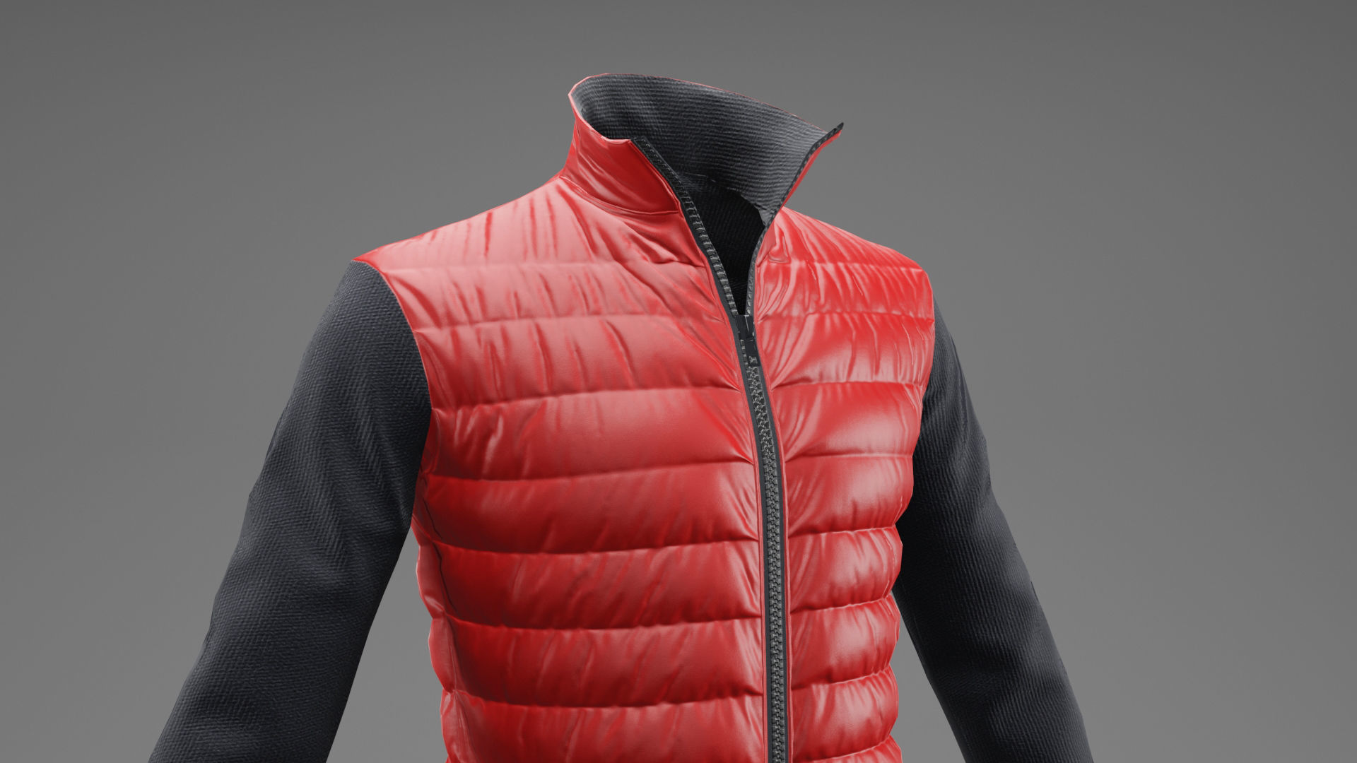 Winter jacket Red Low-poly 3D model_25