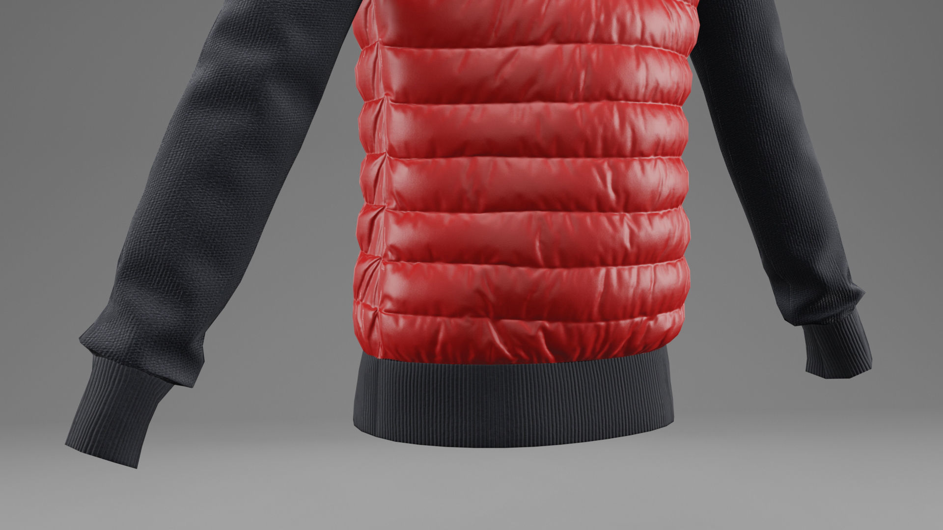 Winter jacket Red Low-poly 3D model_13