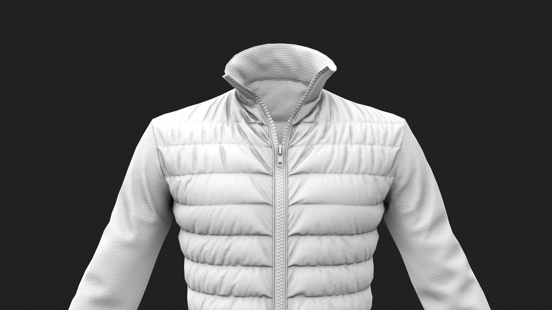 Winter jacket Red Low-poly 3D model_37