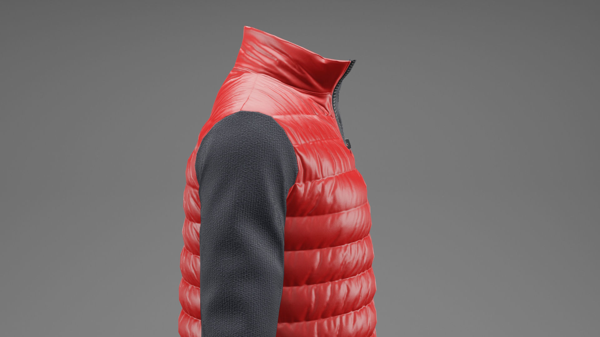 Winter jacket Red Low-poly 3D model_24