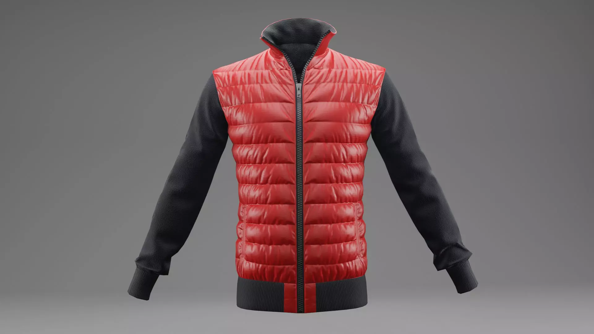 Winter jacket Red Low-poly 3D model_0