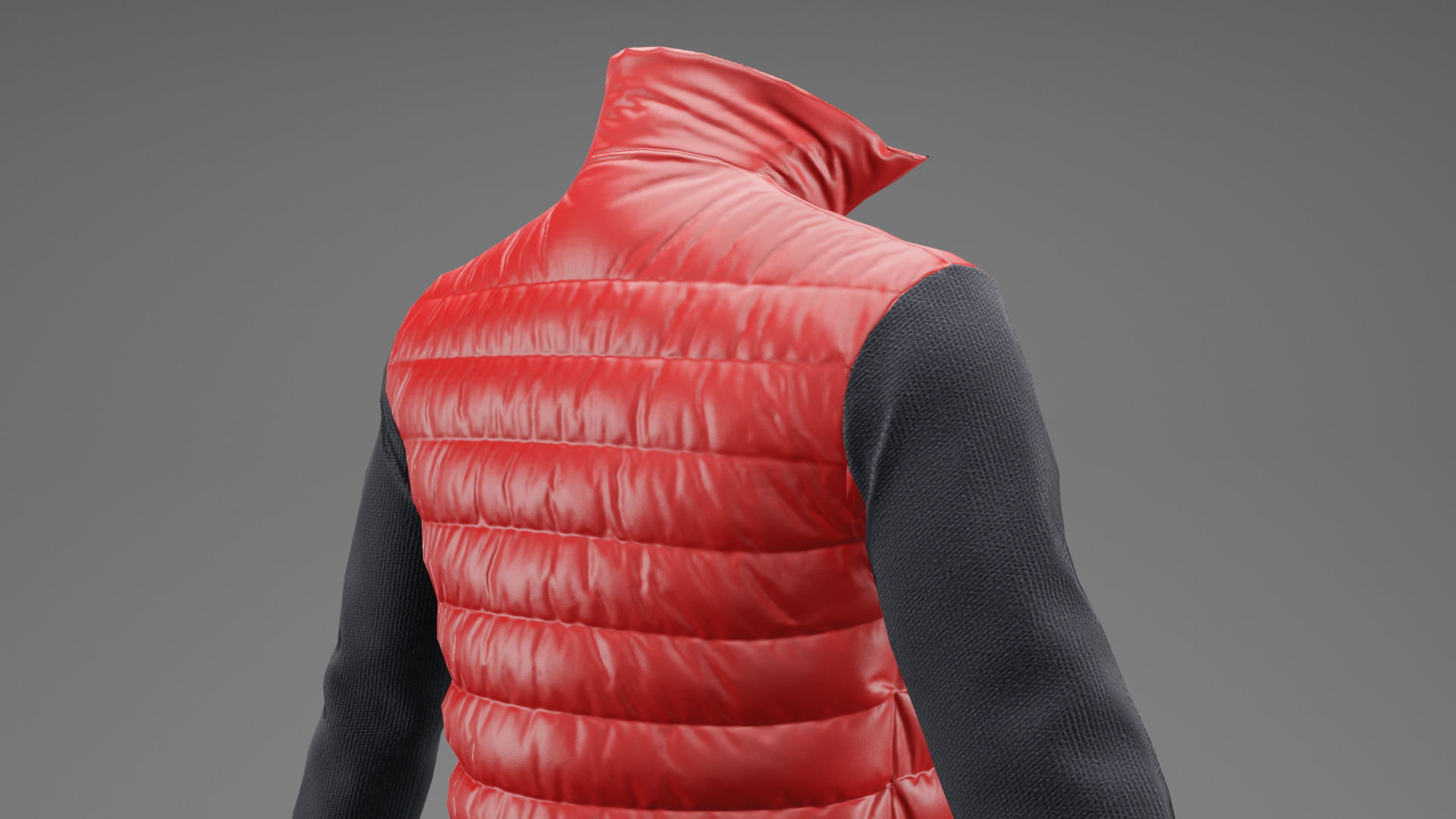 Winter jacket Red Low-poly 3D model_23