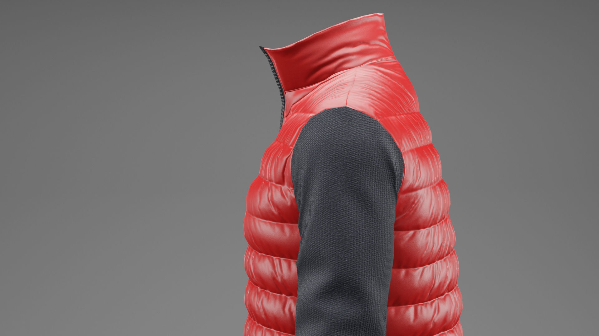 Winter jacket Red Low-poly 3D model_20