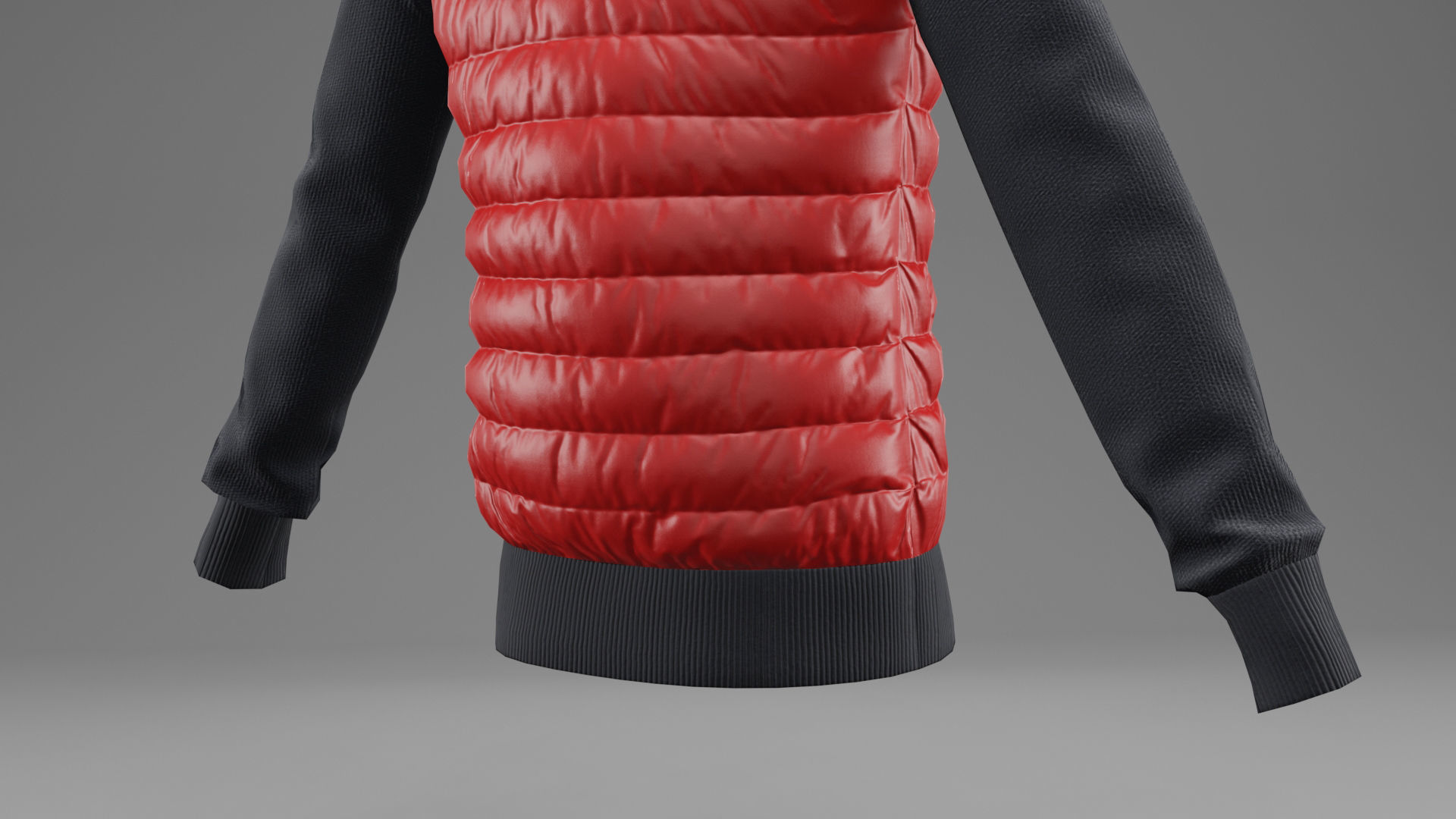 Winter jacket Red Low-poly 3D model_15