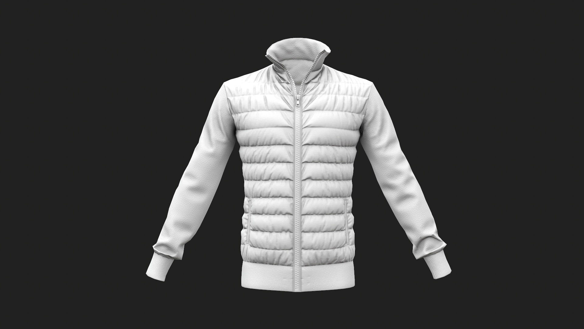 Winter jacket Red Low-poly 3D model_32