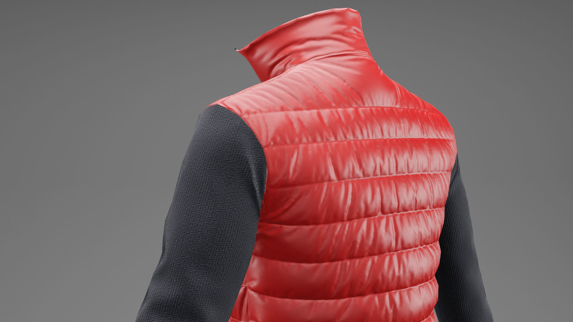 Winter jacket Red Low-poly 3D model_21