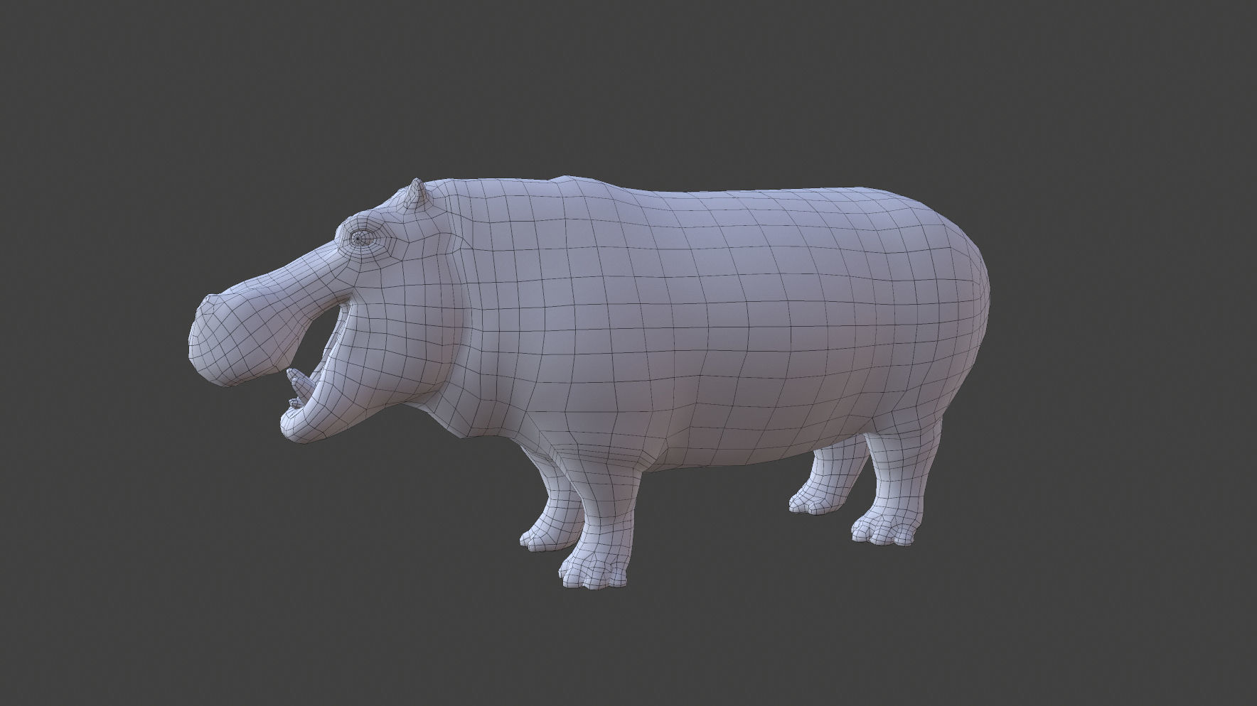 Hippopotamus - Game Ready Low-poly 3D model_10