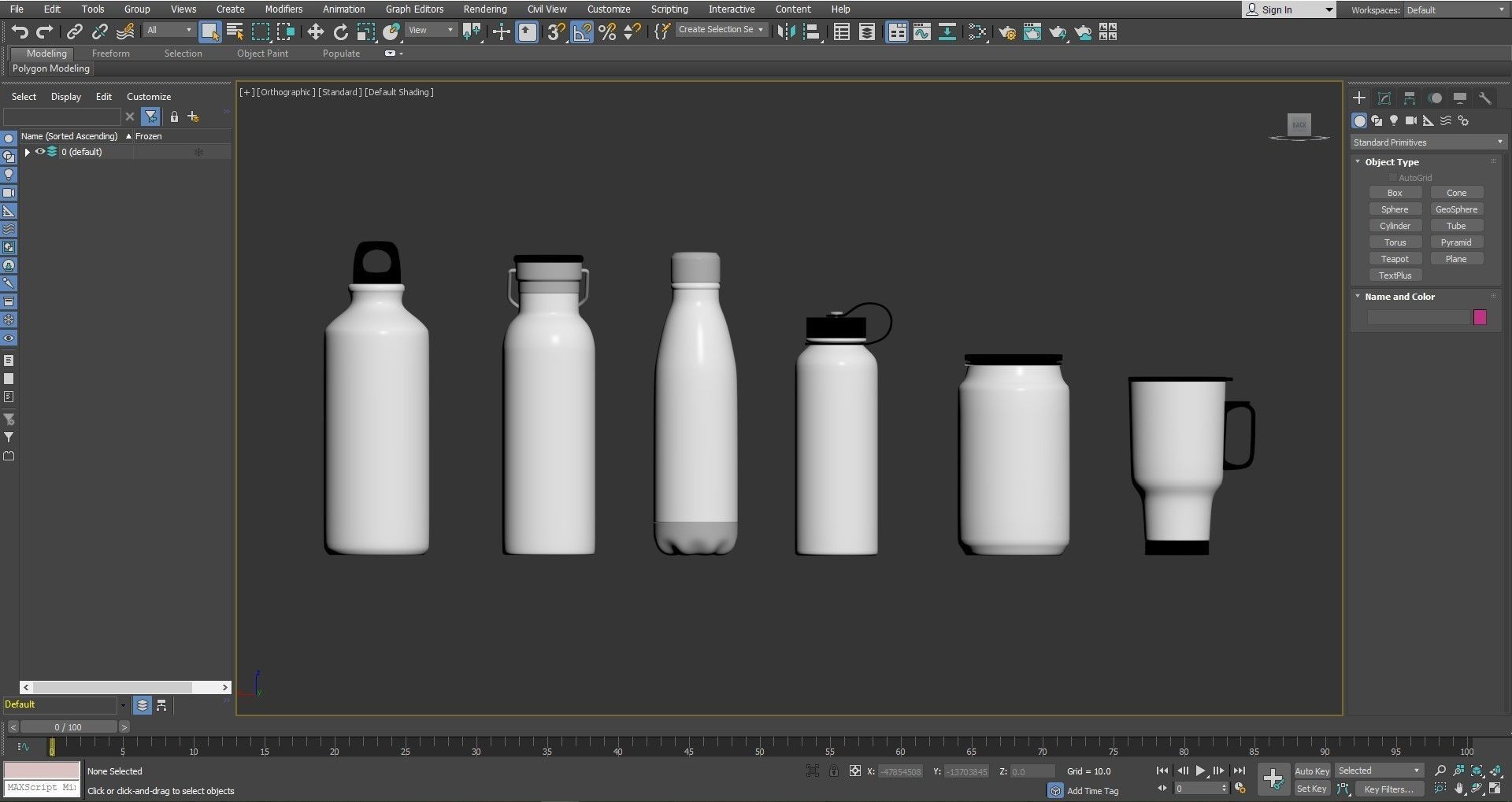 The Set Metallic Bottle Low-poly 3D model_14