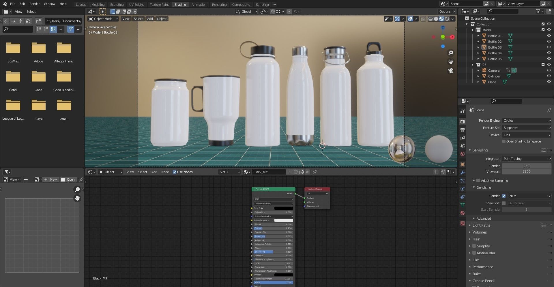 The Set Metallic Bottle Low-poly 3D model_13